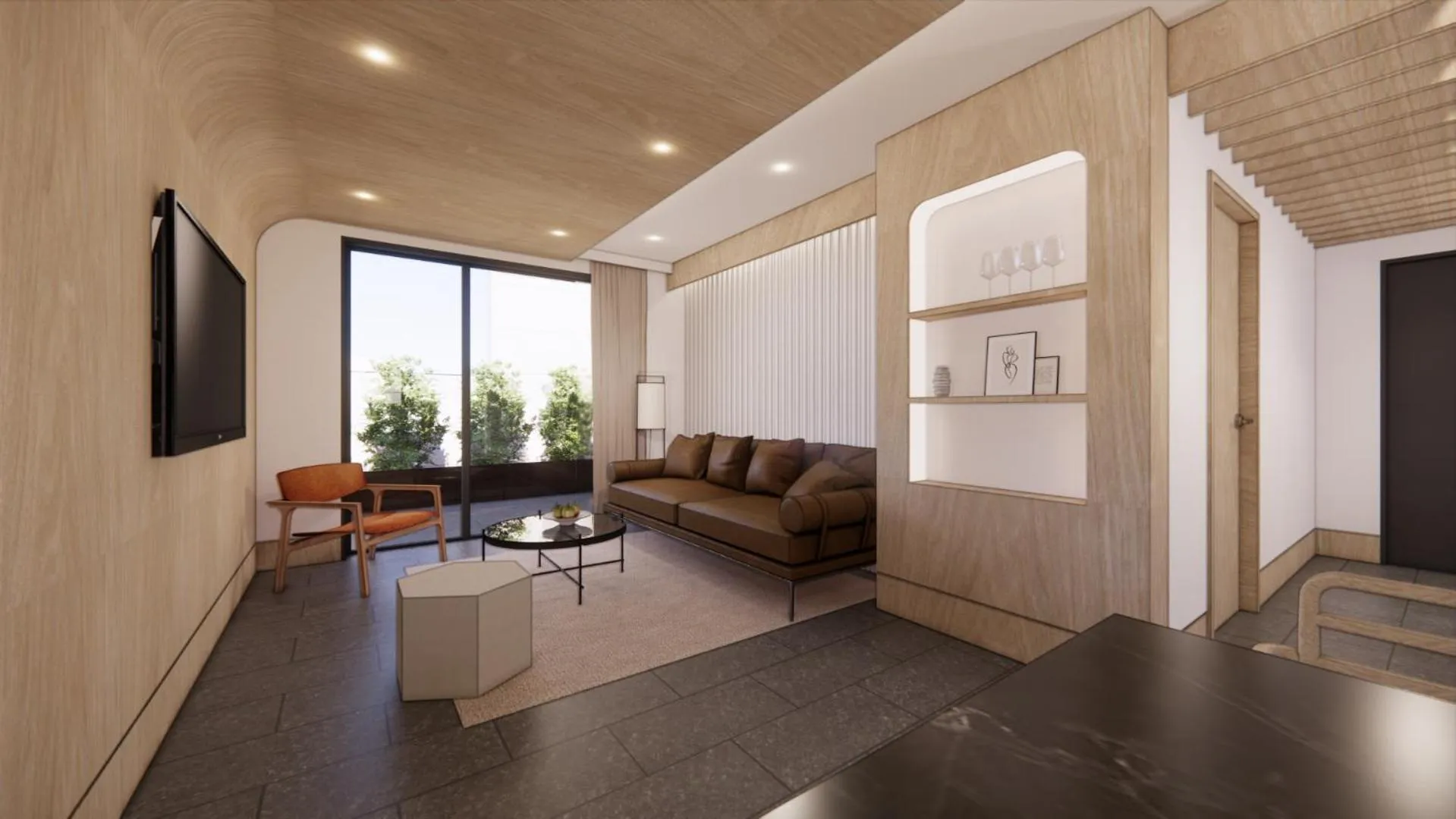 Living room in Busan H-AVENUE Hotel Seomyeon Station