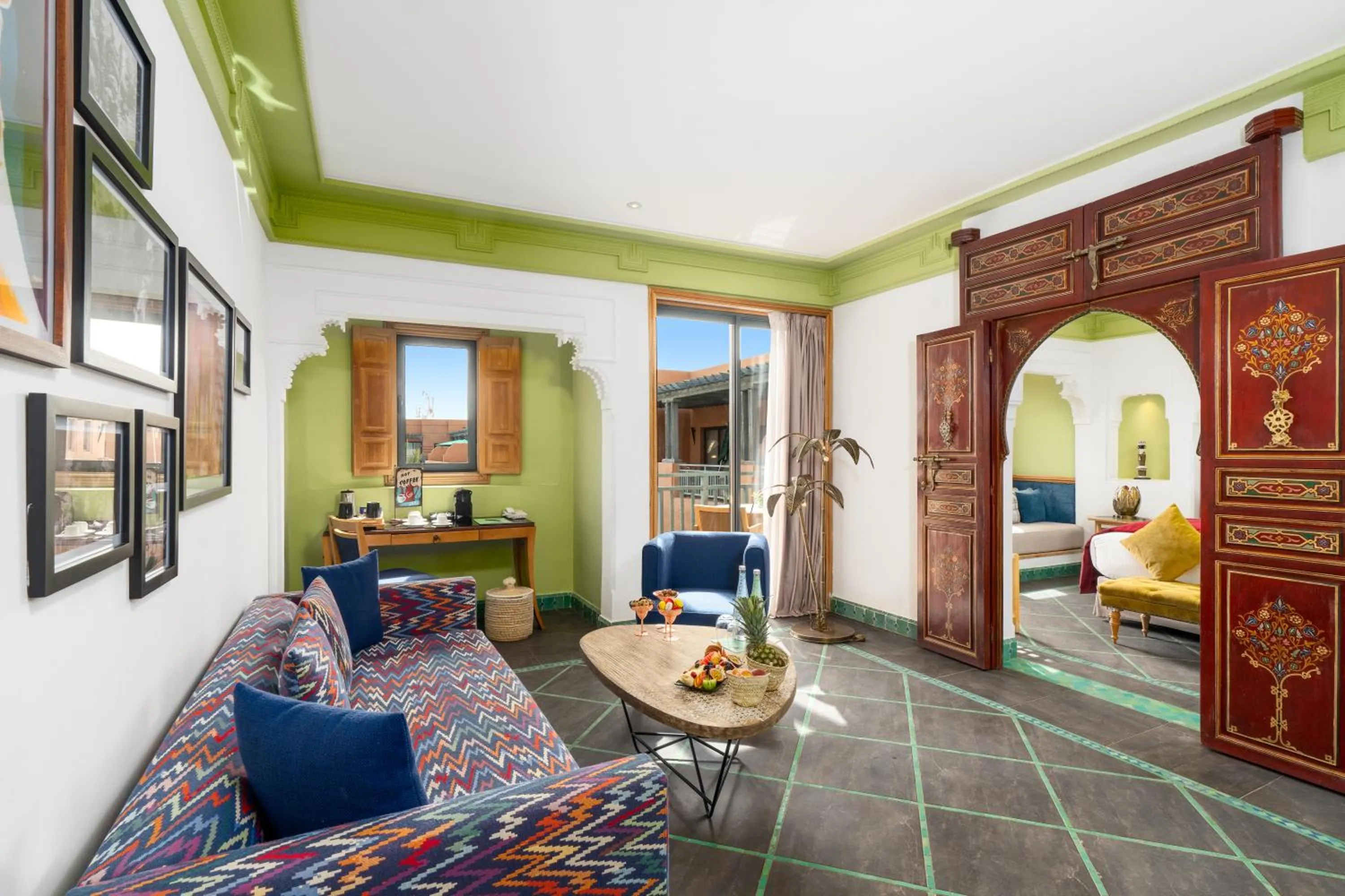 Seating area, Bed in Jaal Riad Resort