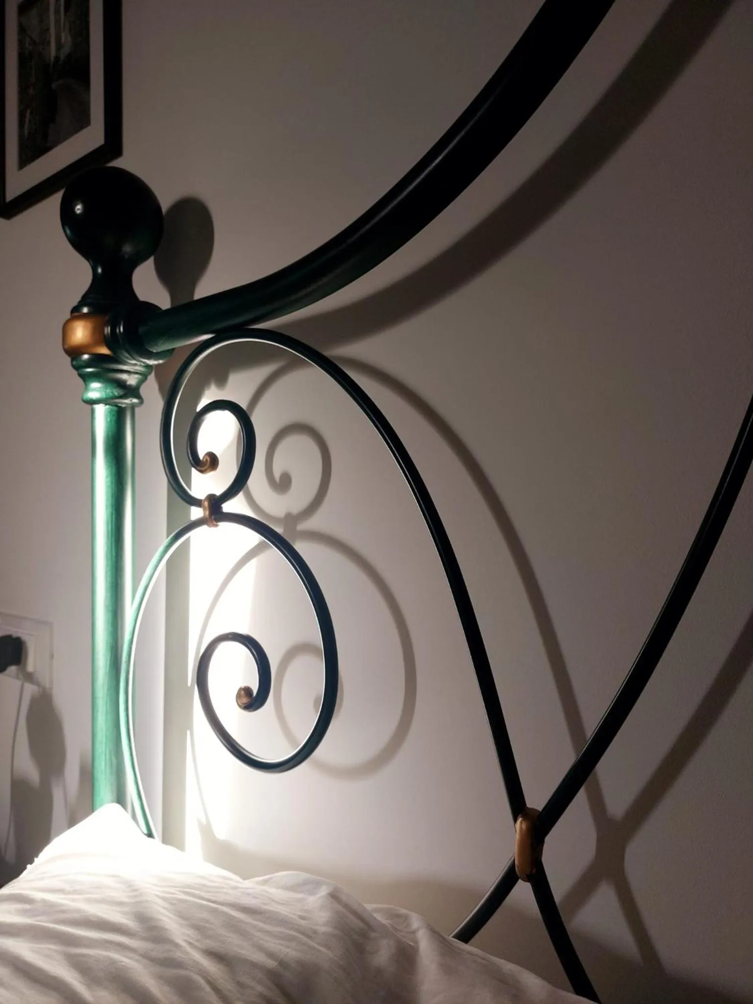 Decorative detail, Bed in B&B Books & Bikes