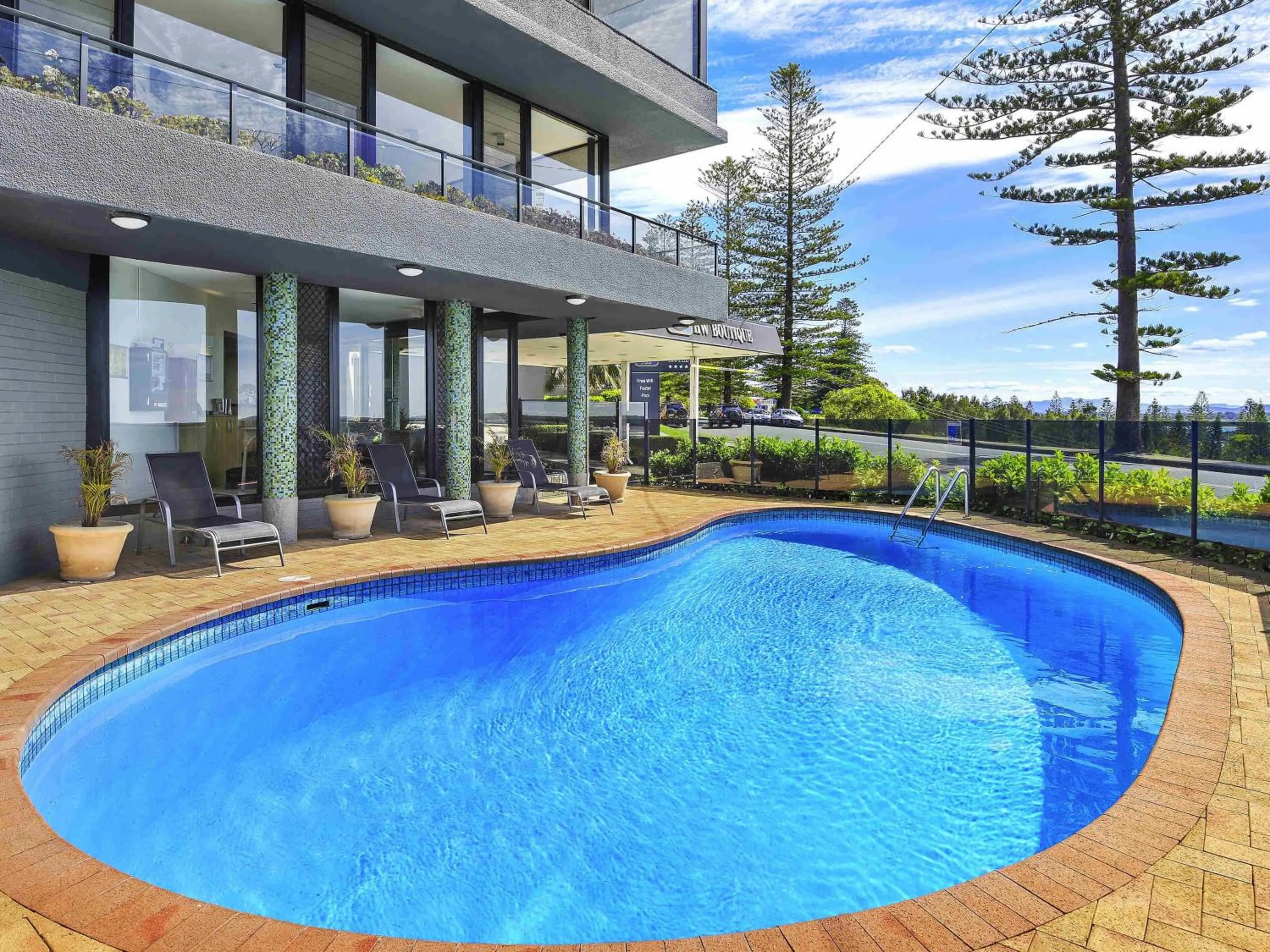 Pool view in ibis Styles Port Macquarie