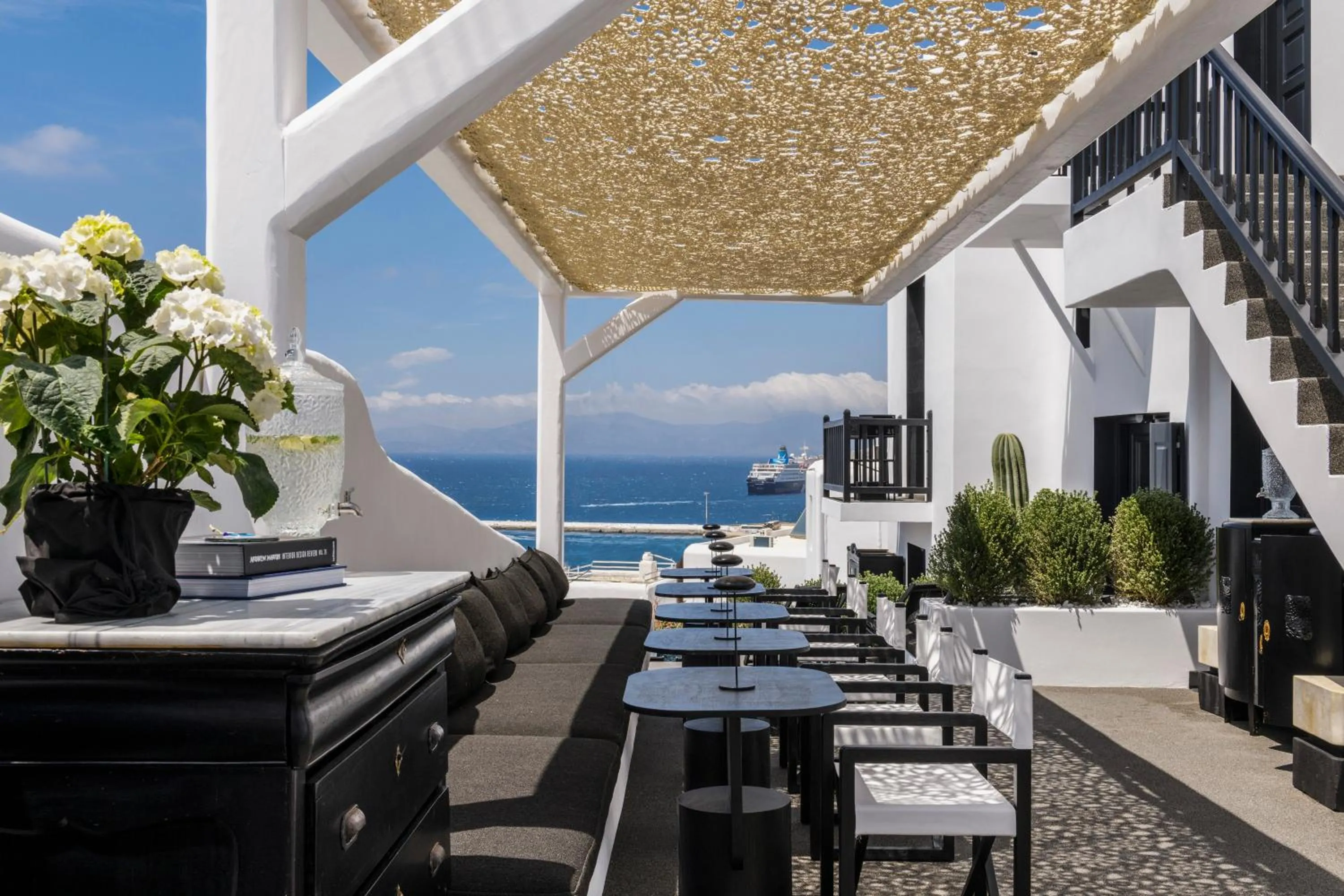 Patio in She Mykonos Boutique Hotel