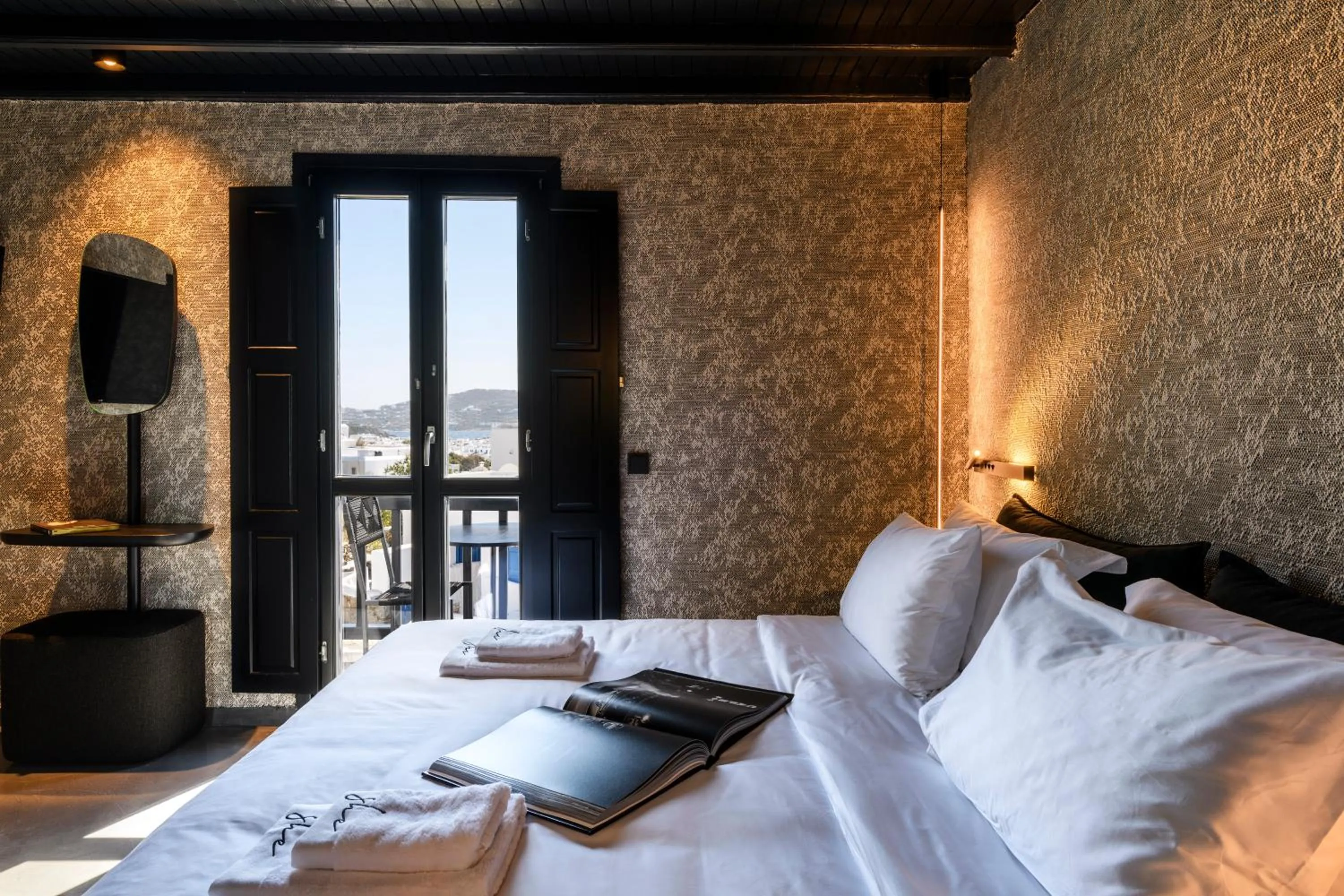 Patio, Bed in She Mykonos Boutique Hotel