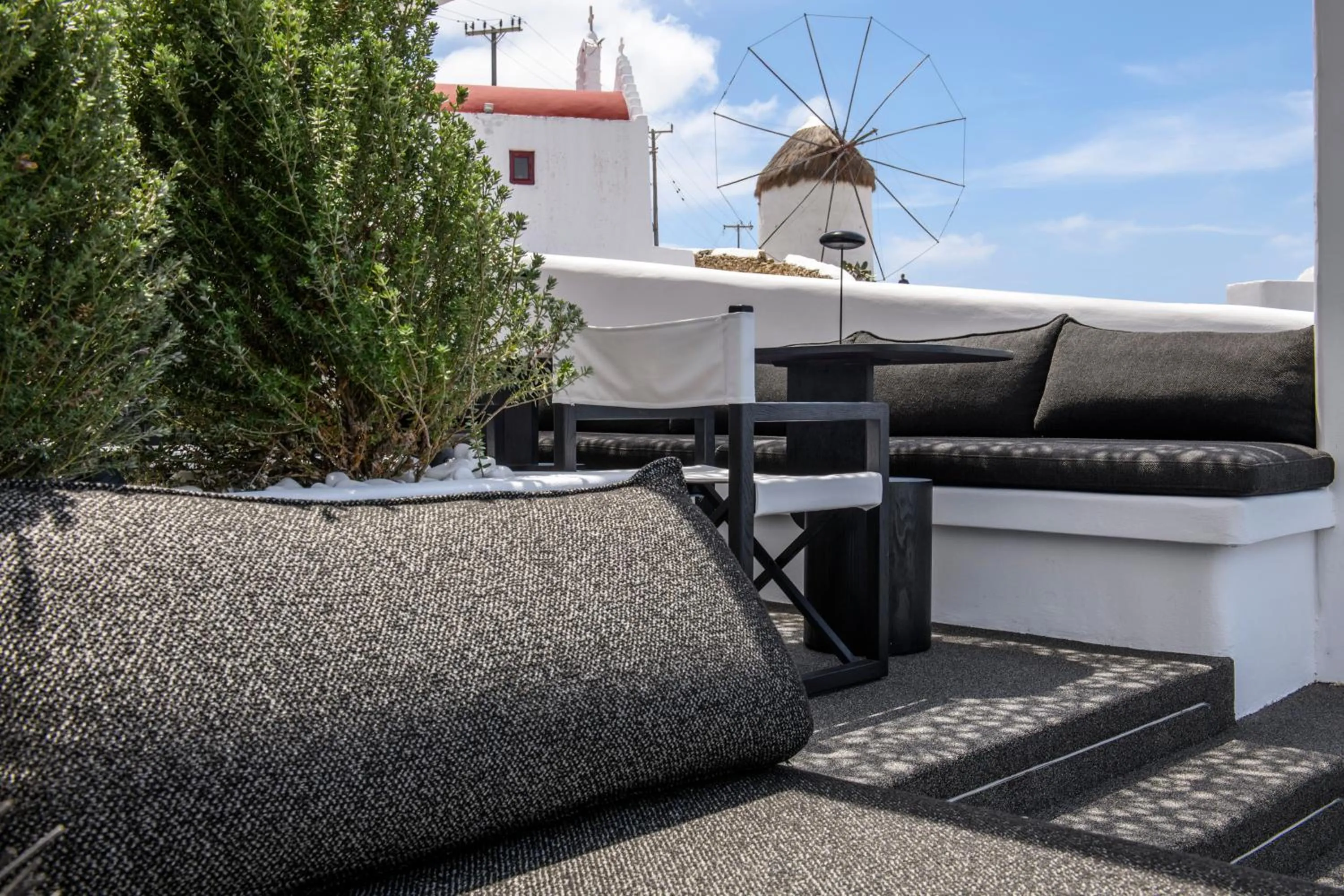 Patio in She Mykonos Boutique Hotel
