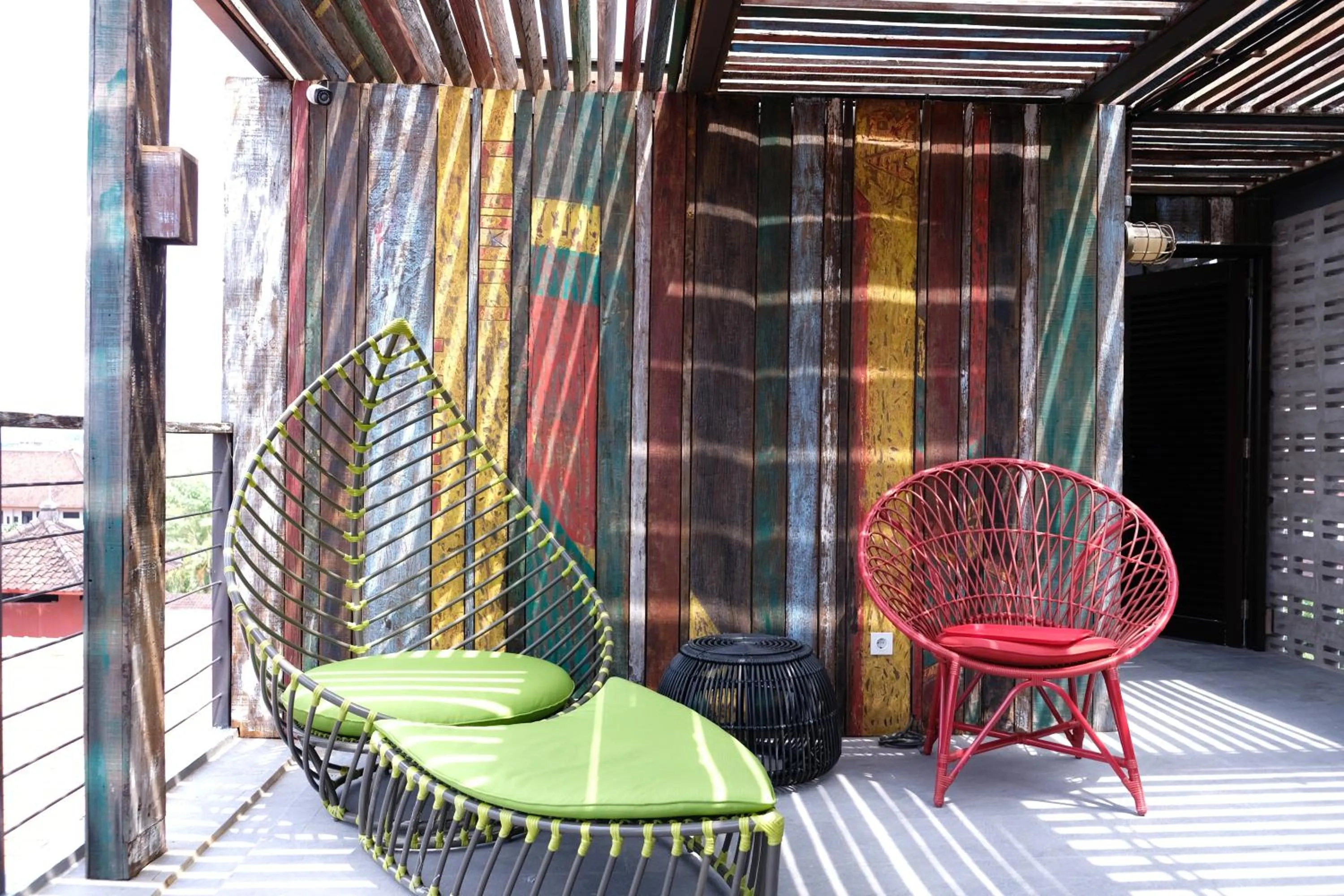 Balcony/Terrace in M Boutique Hostel Legian