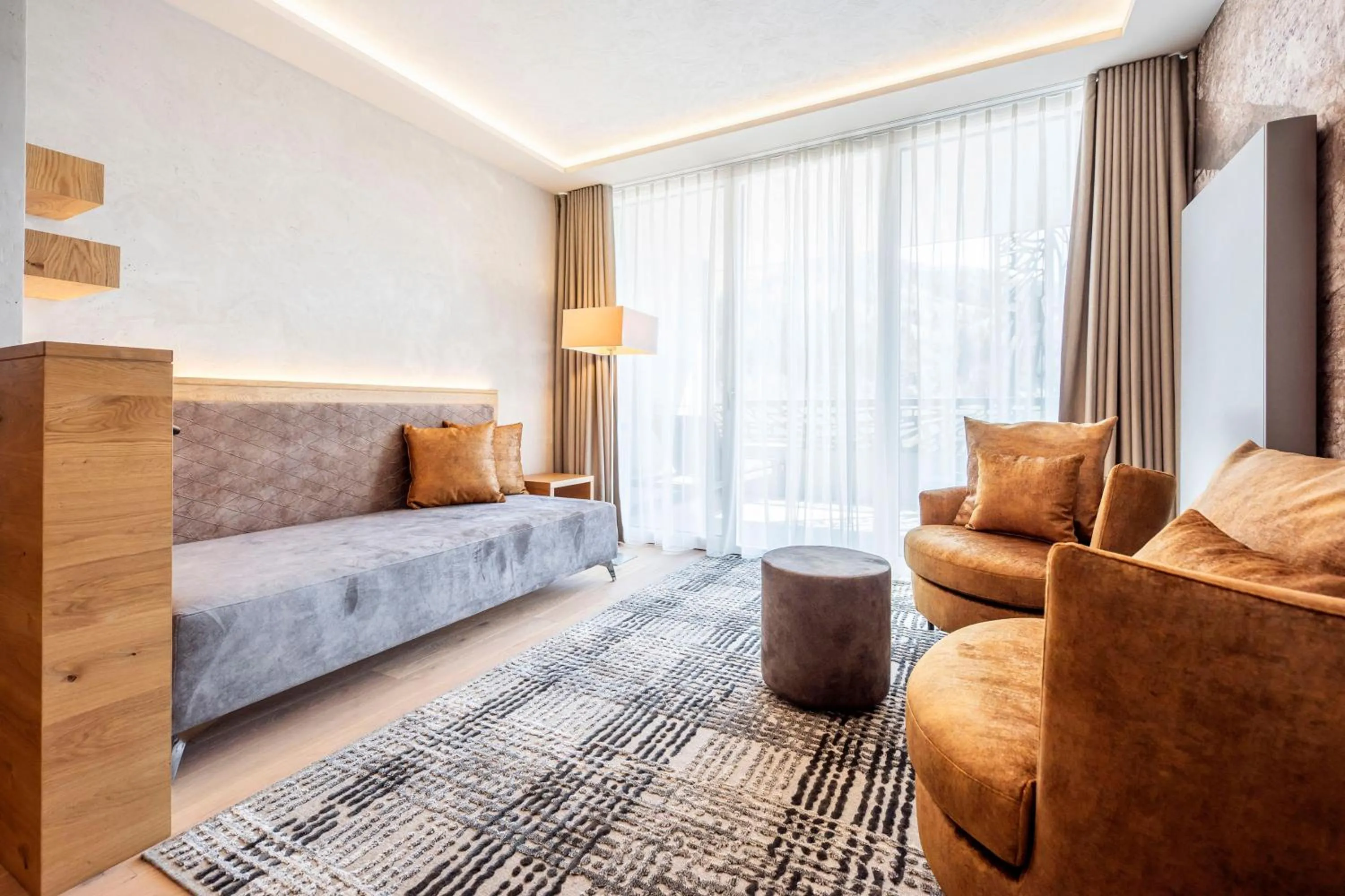 Living room, Bed in Quellenhof Luxury Resort Passeier