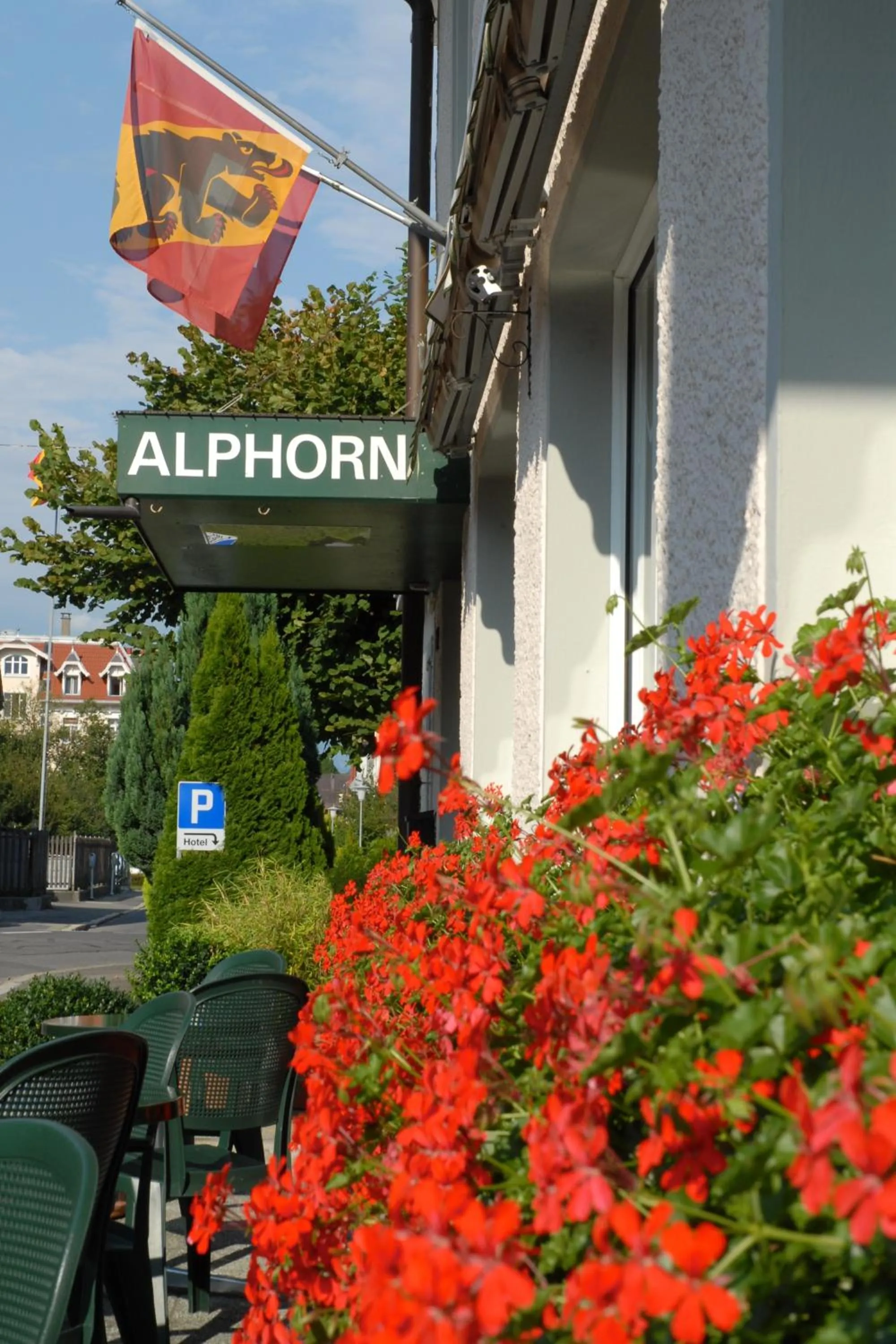 Facade/entrance in Hotel Alphorn
