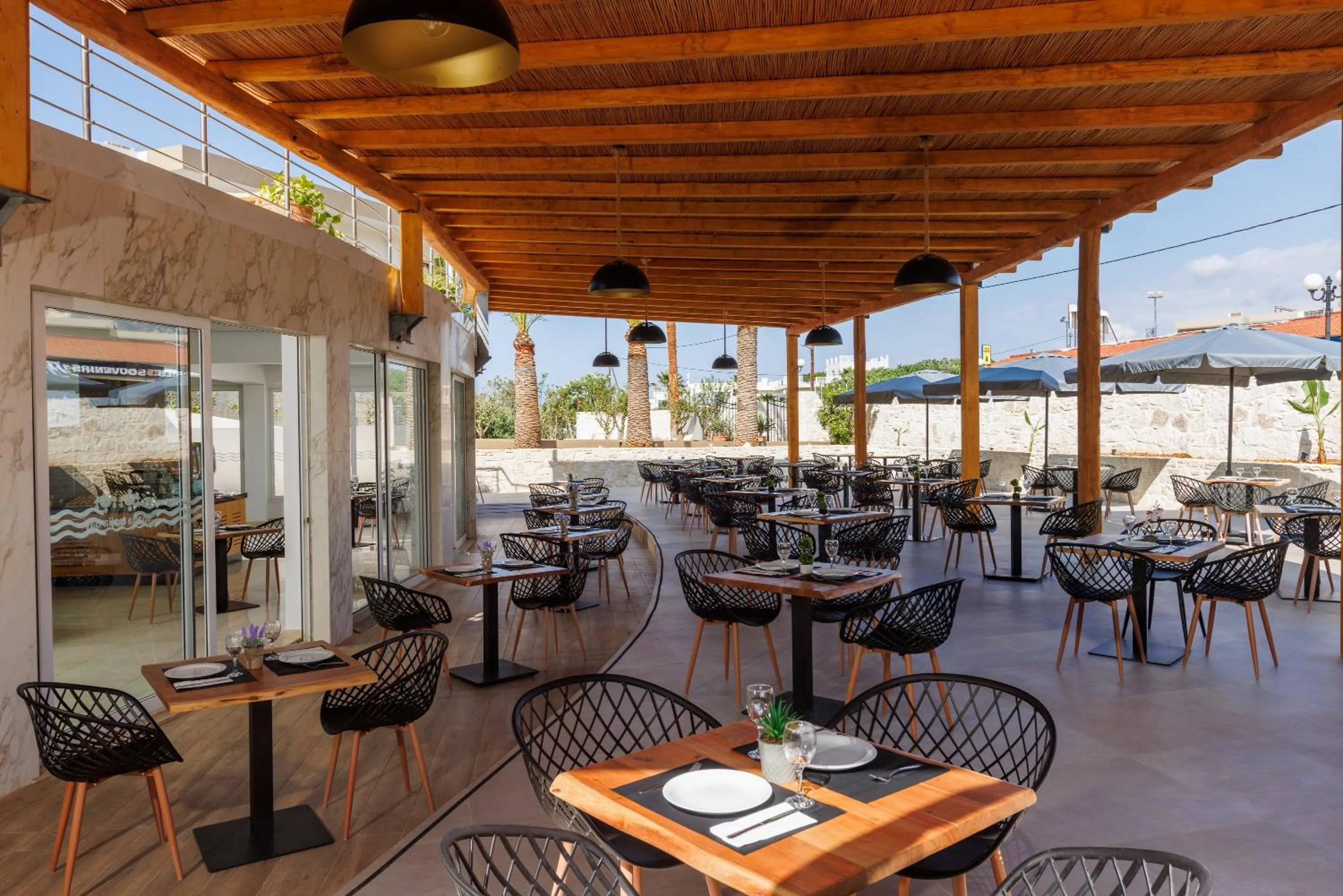 Patio in Malia Bay Beach Hotel & Bungalows