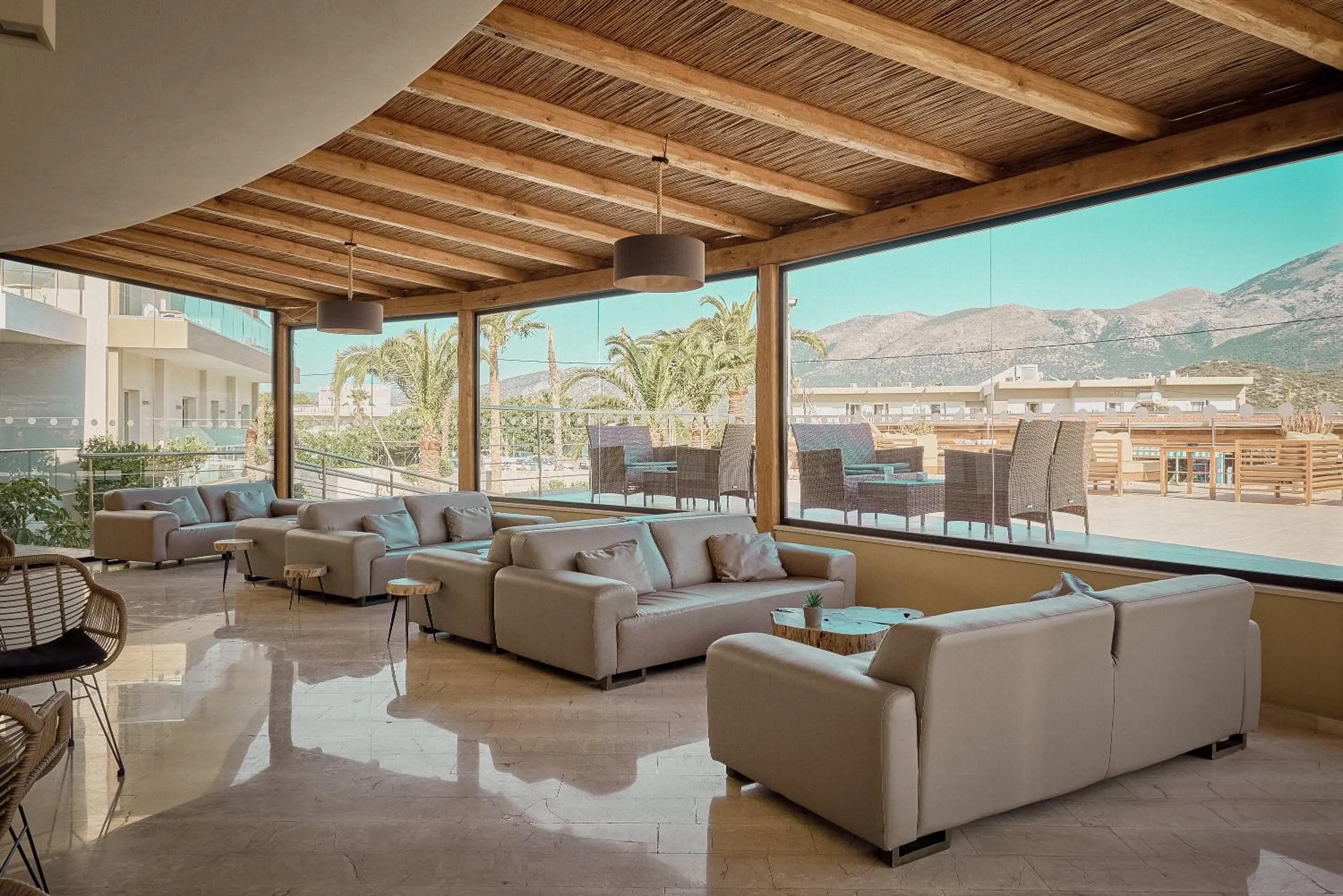 Patio in Malia Bay Beach Hotel & Bungalows