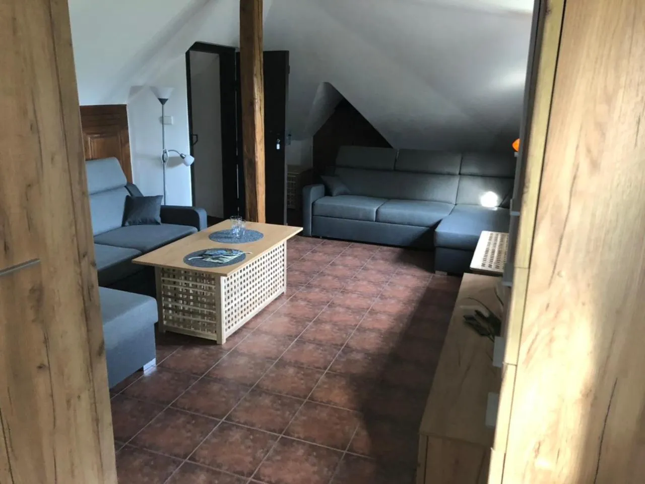 Living room, Bed in Penzion Hrad