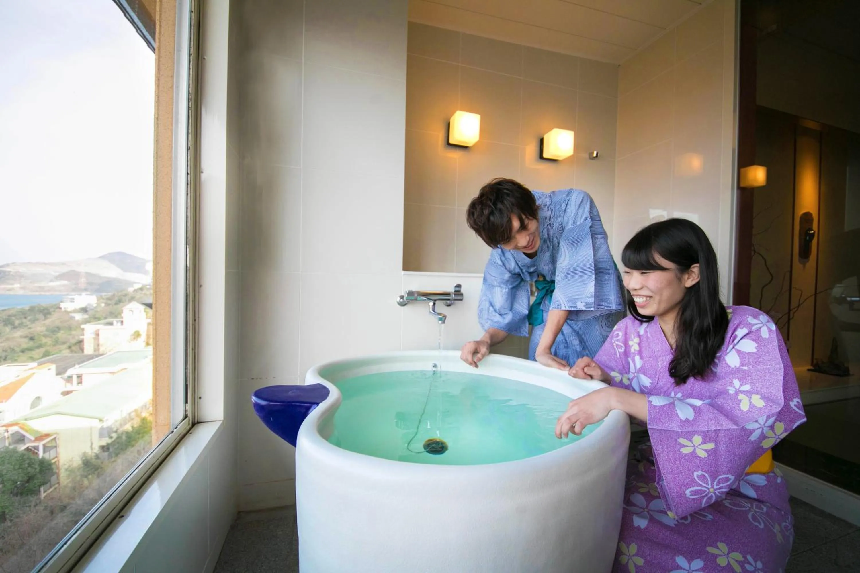 Hot Tub in Toba View Hotel Hanashinju