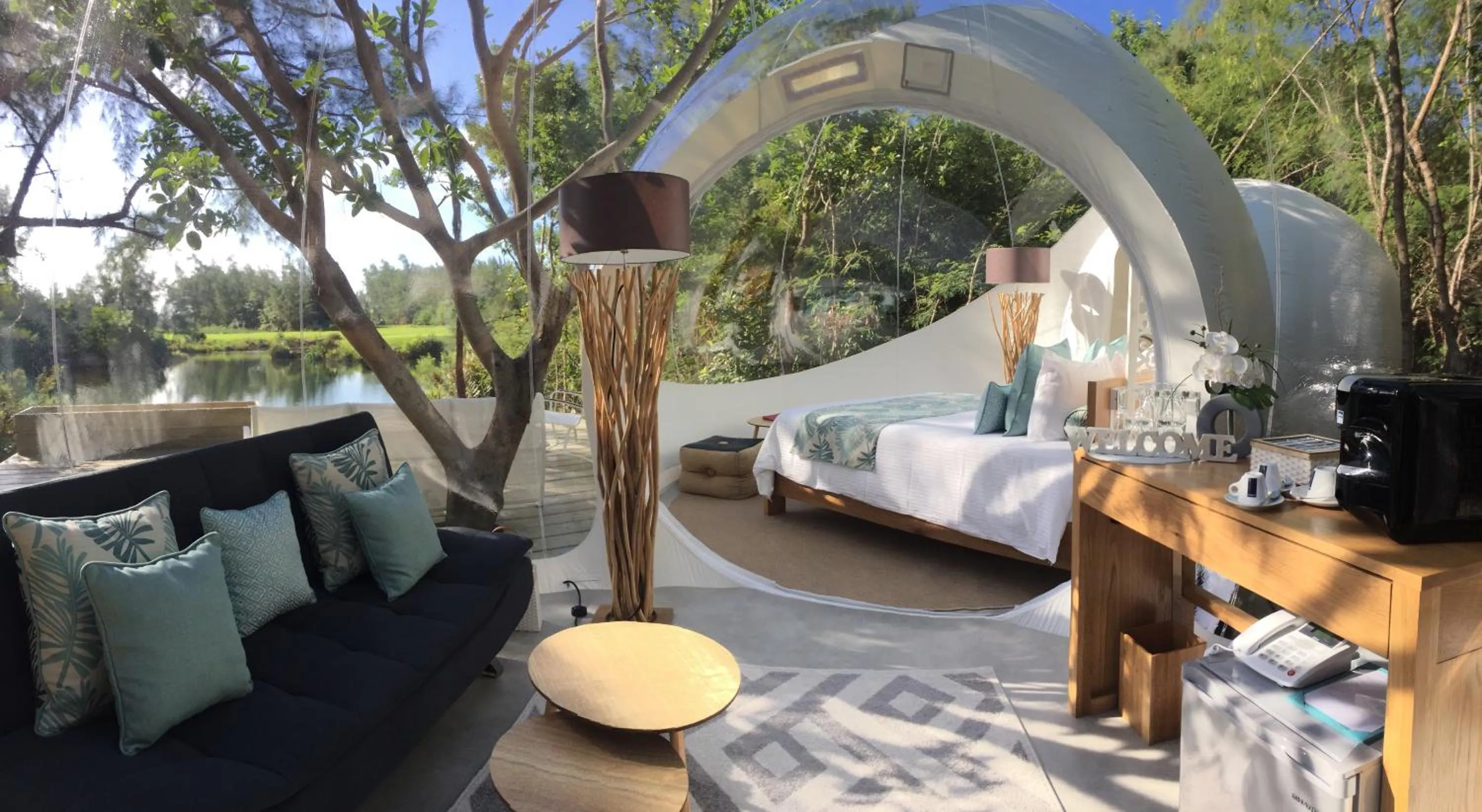 Spring in Bubble Lodge Ile aux Cerfs Island