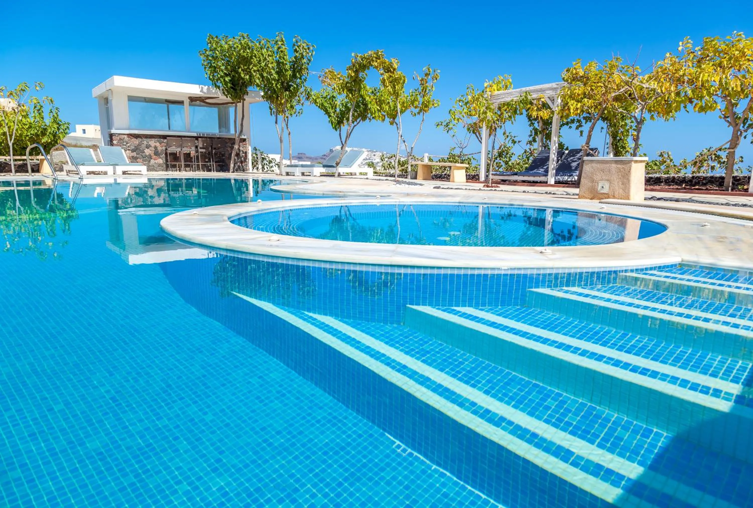 Swimming pool in Santorini Mesotopos