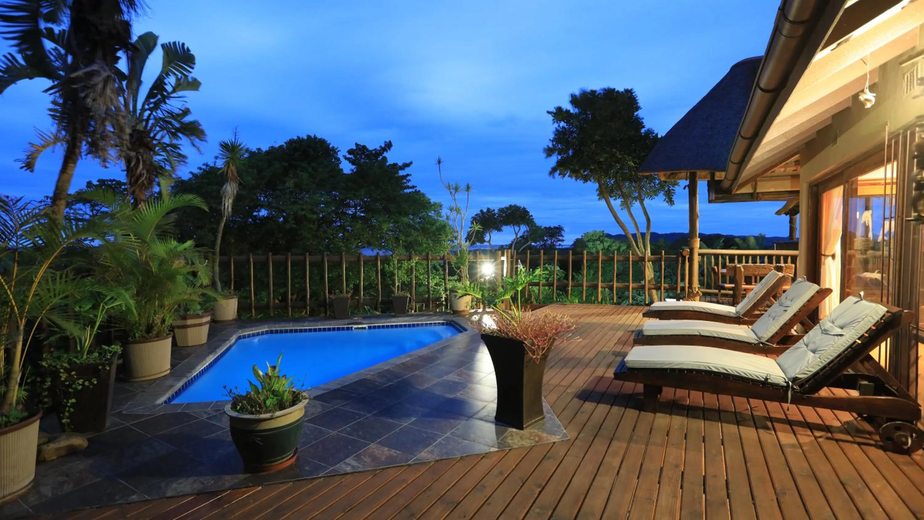 Swimming pool in Ndiza Lodge and Cabanas