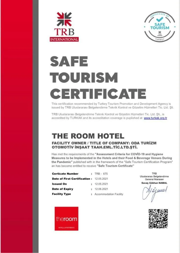 Logo/Certificate/Sign in The Room Hotel & Apartments