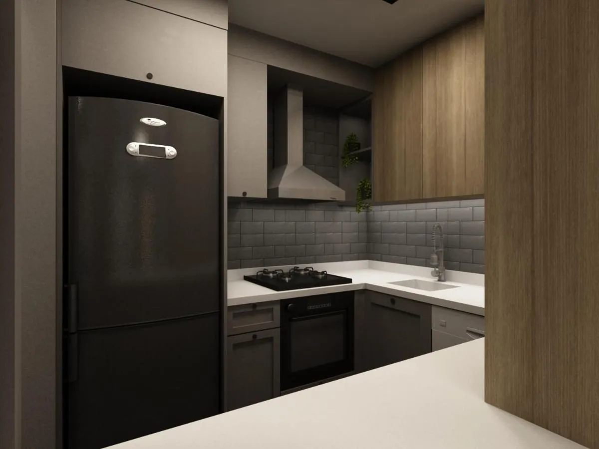 Kitchen or kitchenette in The Room Hotel & Apartments