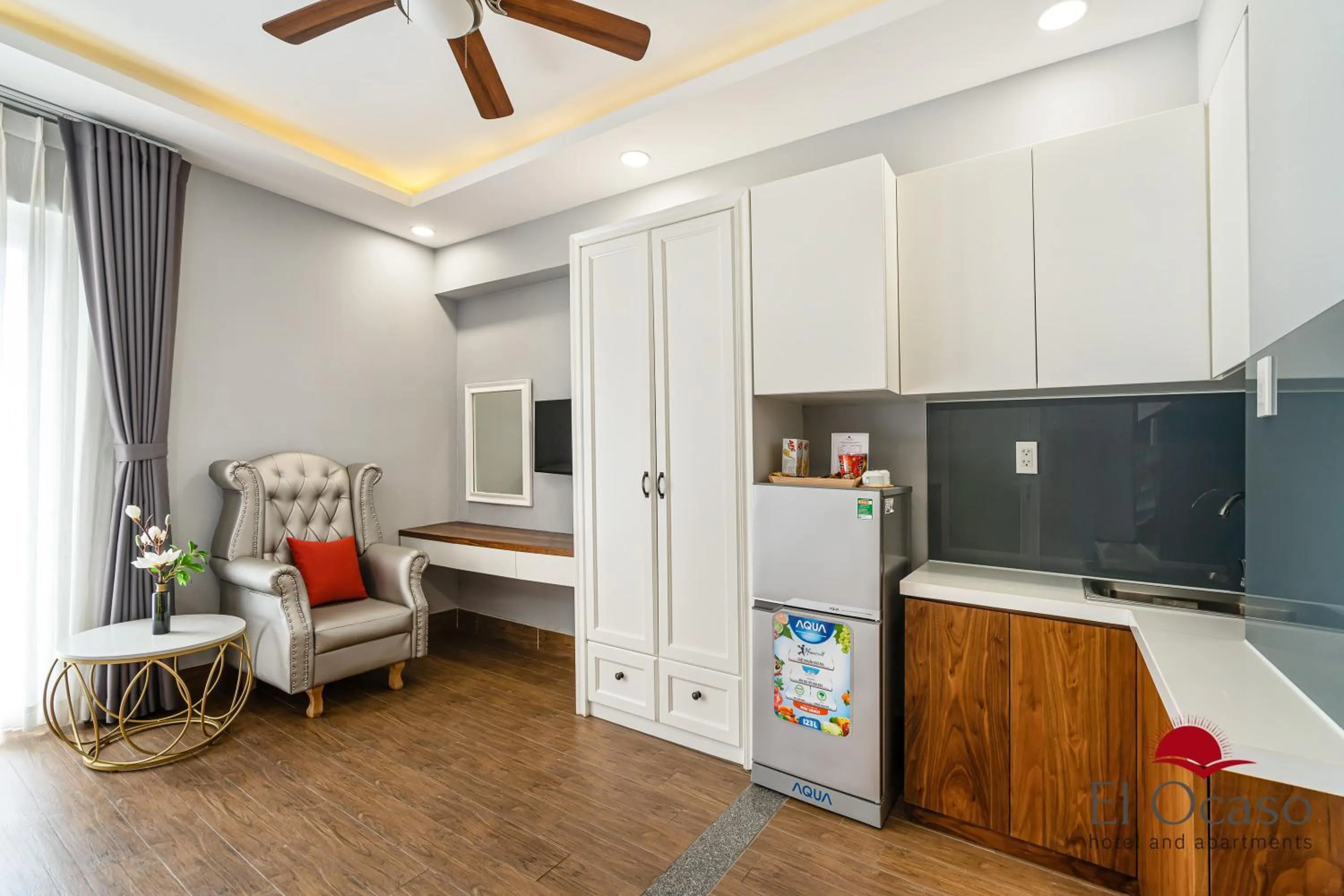 Kitchen or kitchenette in El Ocaso Hotel and Apartments
