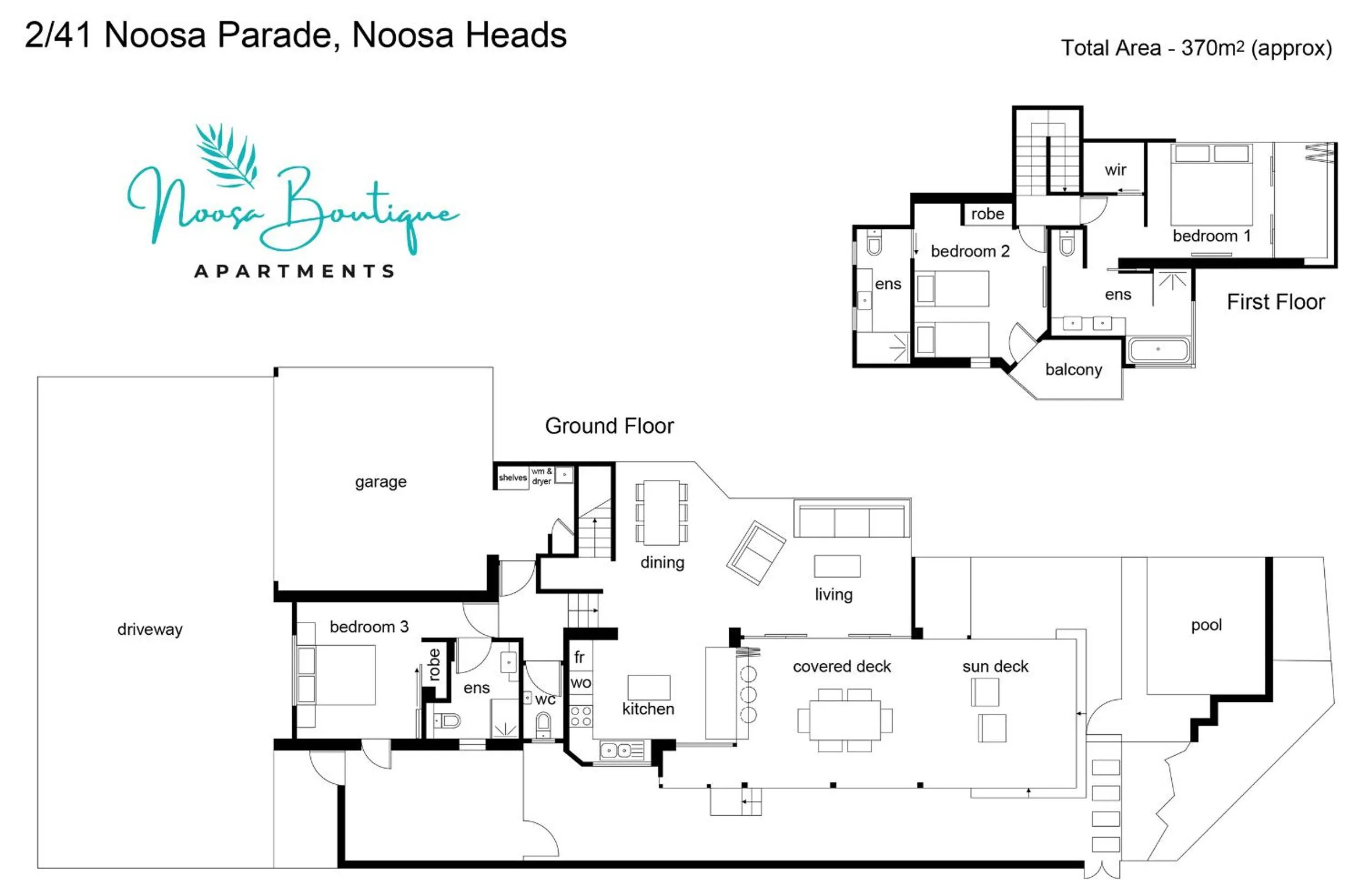 Floor plan in Noosa Boutique Apartments & Elkhorn Villas