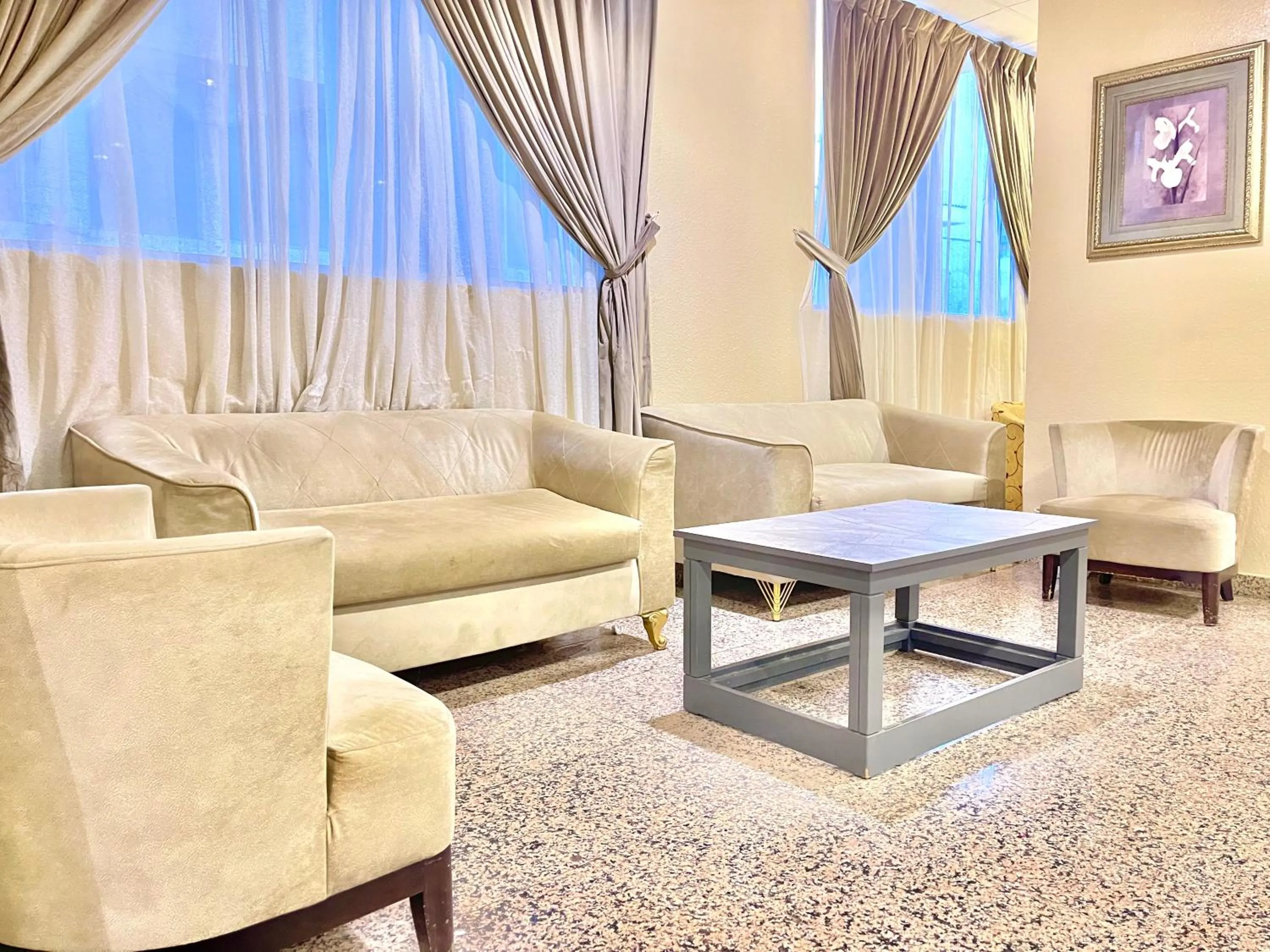 Seating area in Burj Al Mukhtara Hotel