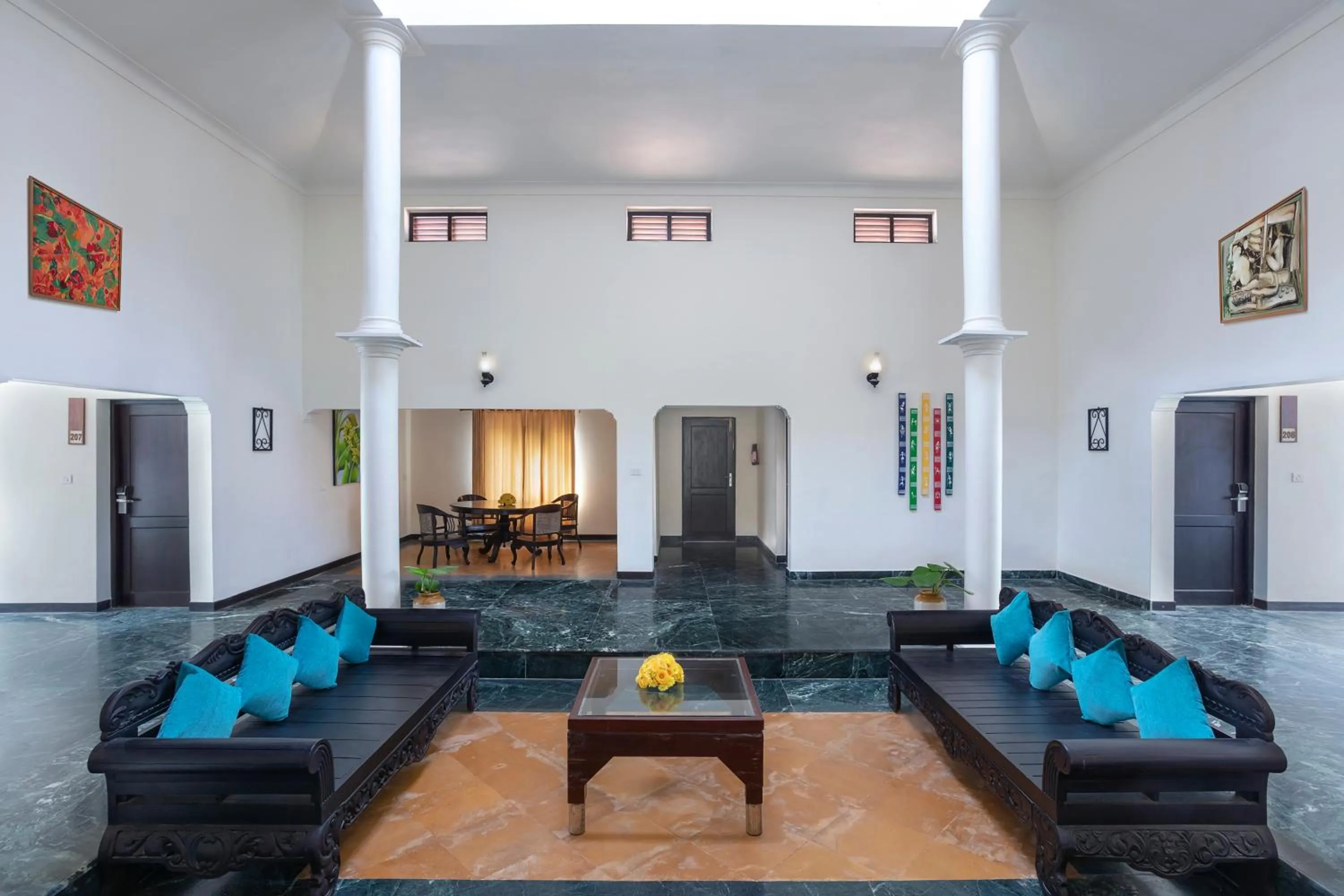 Seating area in Estuary Sarovar Premiere Poovar Island