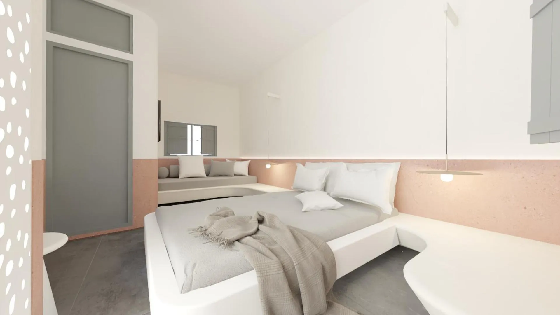 Bedroom, Bed in Kykladonisia Traditional Settlement