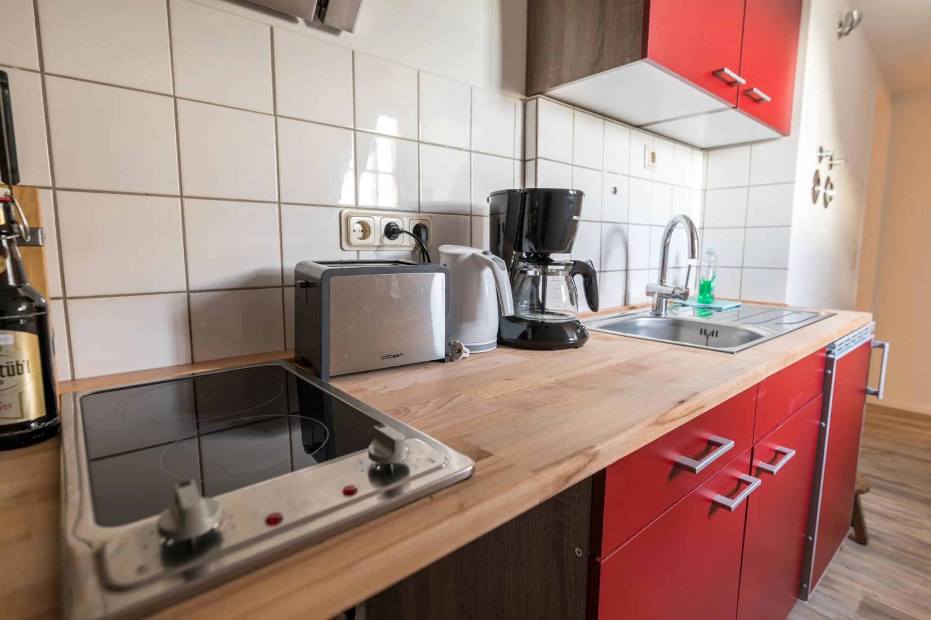 Kitchen or kitchenette in Schloß Auerbach Kleine Ferienwohnung