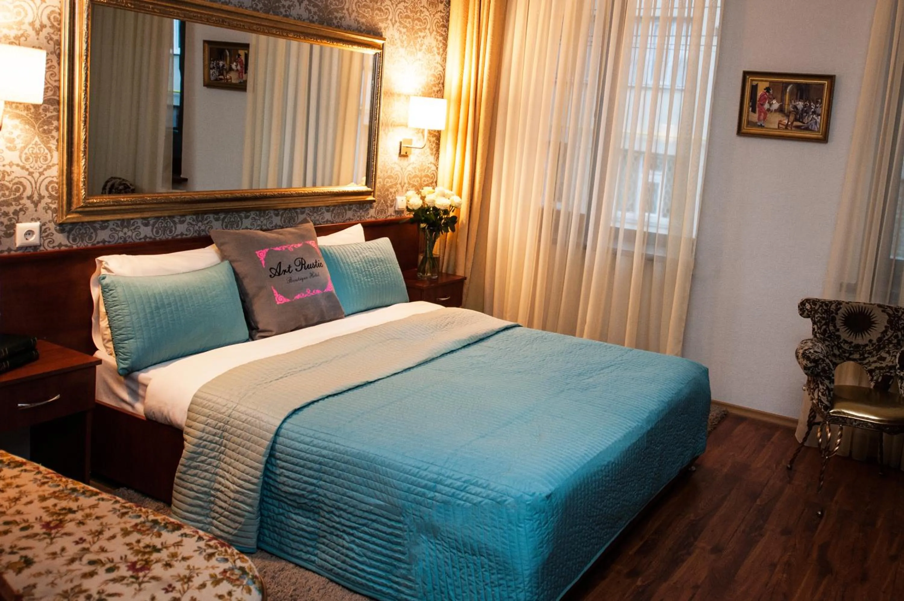 Bed in Art-Rustic Boutique Hotel