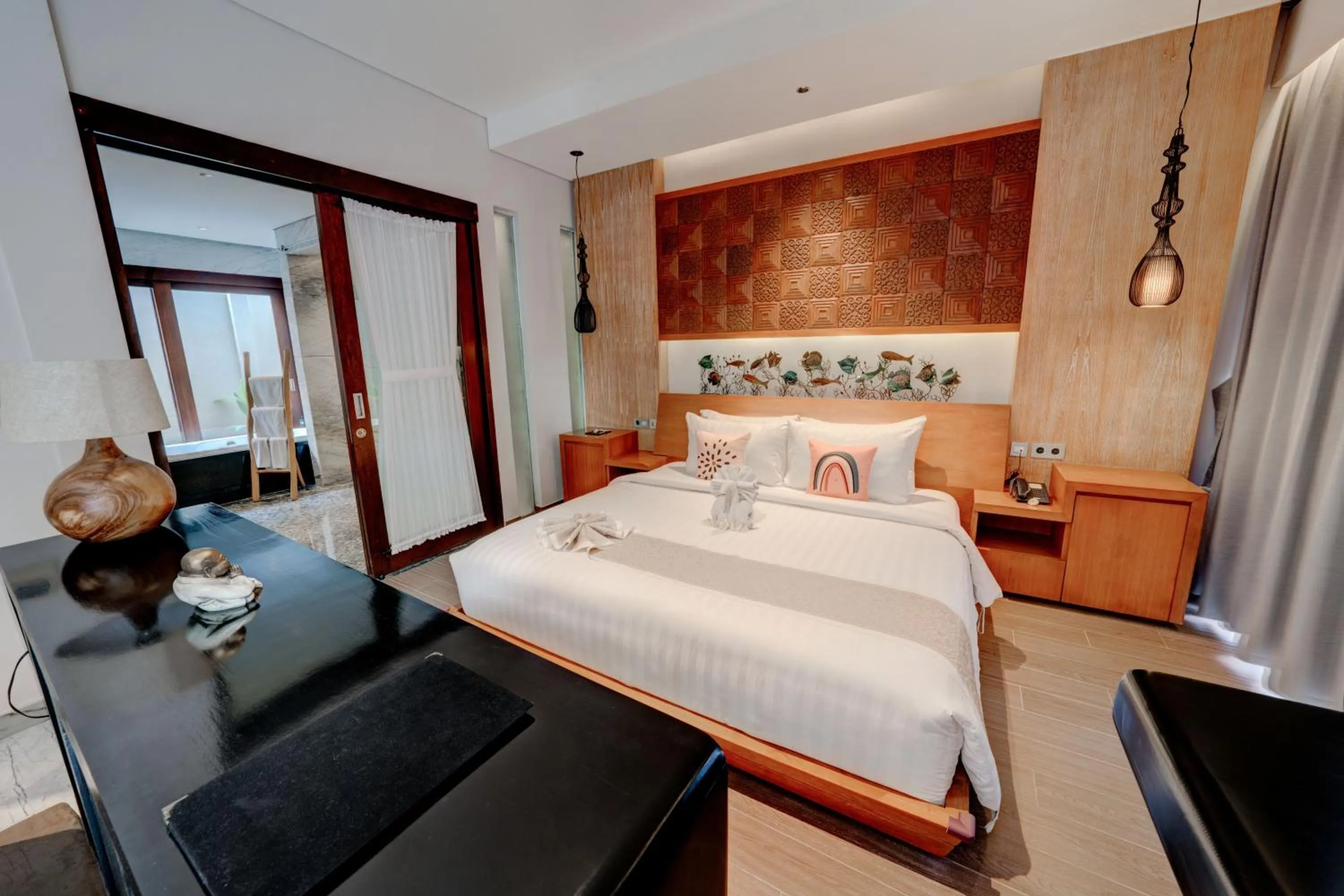 Bed in Mokko Suite Villas Umalas Bali