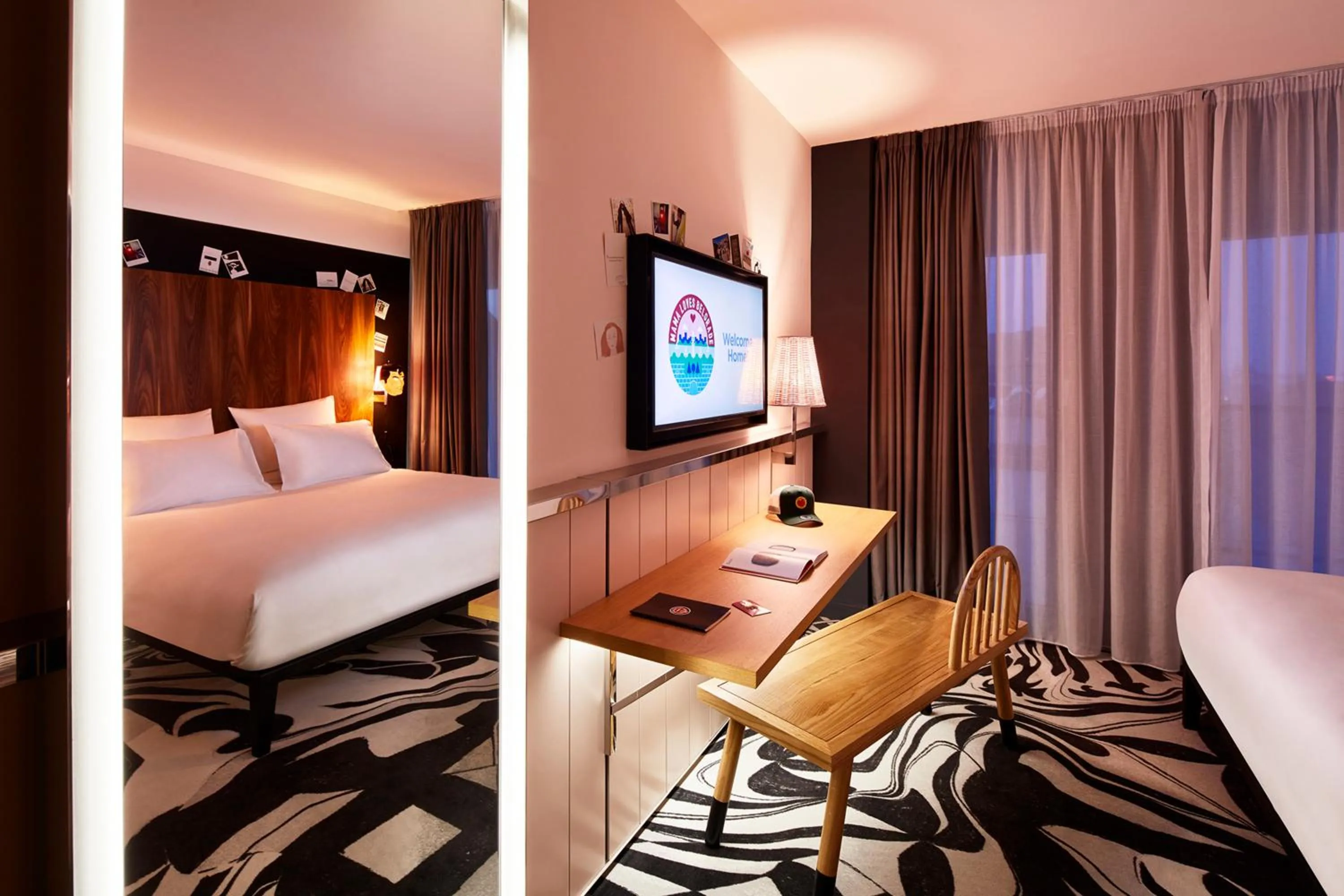 Bed in Mama Shelter Belgrade