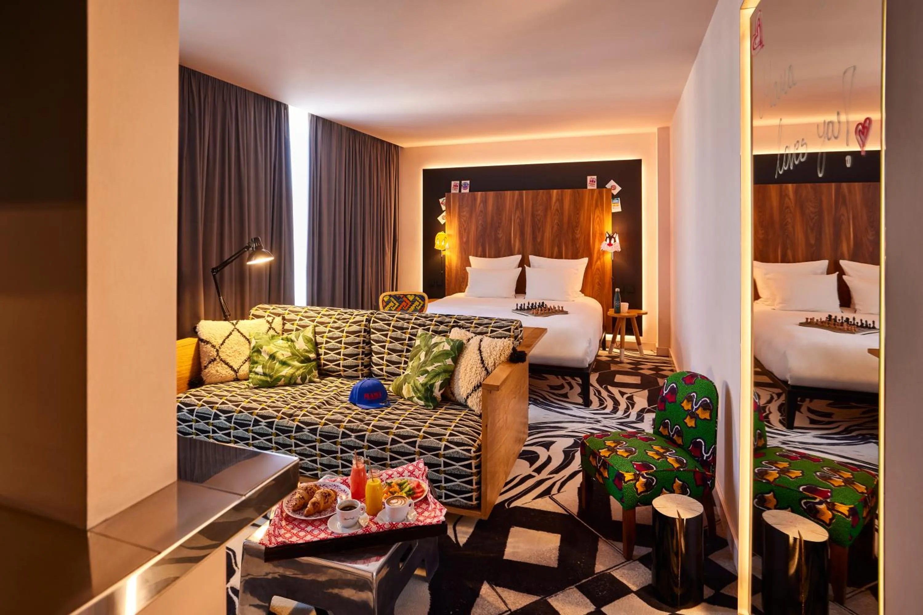 Bed in Mama Shelter Belgrade