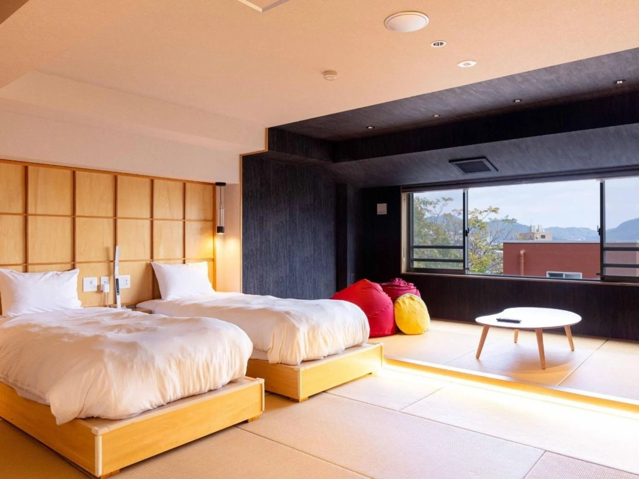 Bed in Nagasaki Sky Hotel