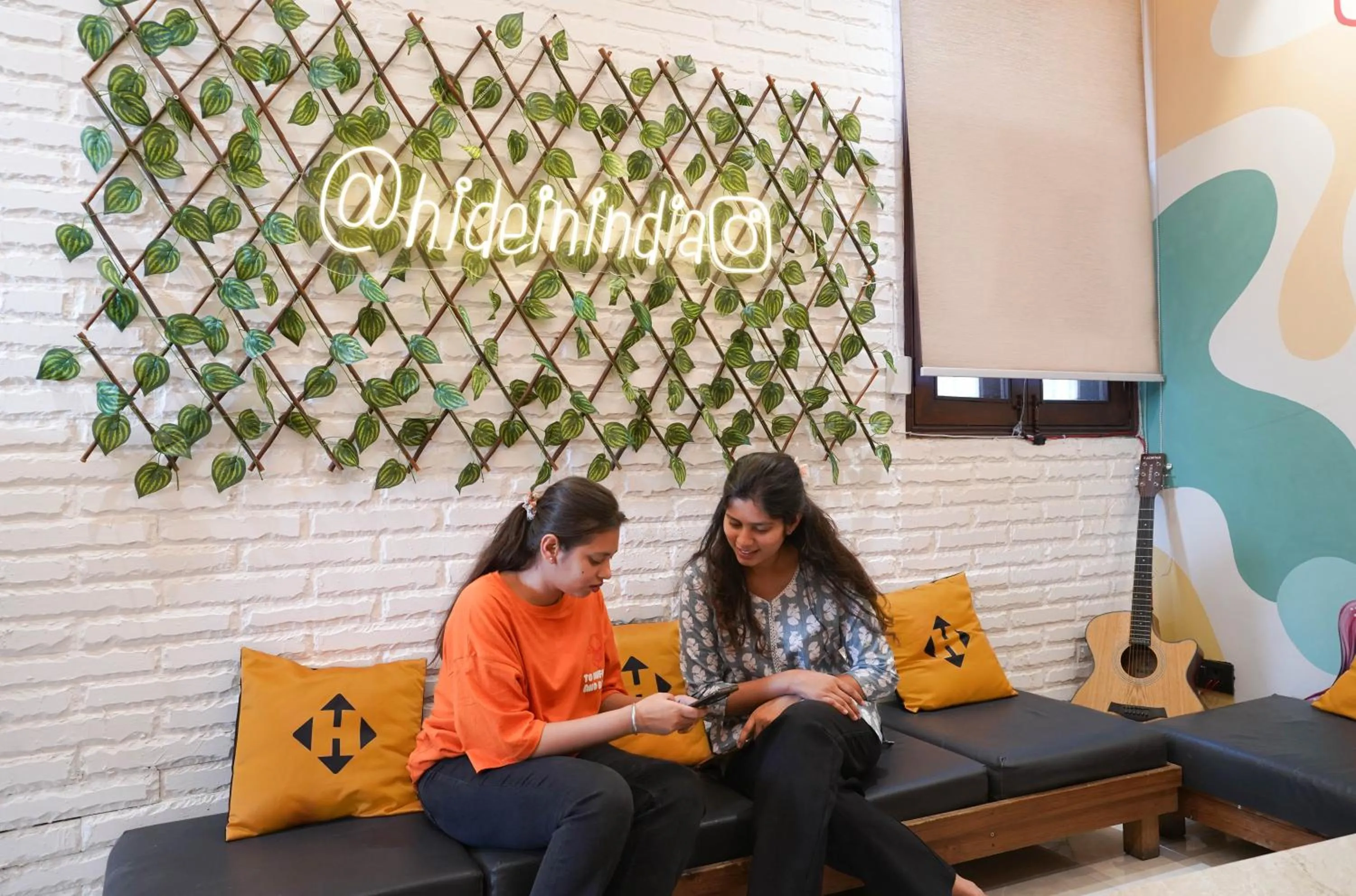 group of guests in Hide-In Hostel Delhi