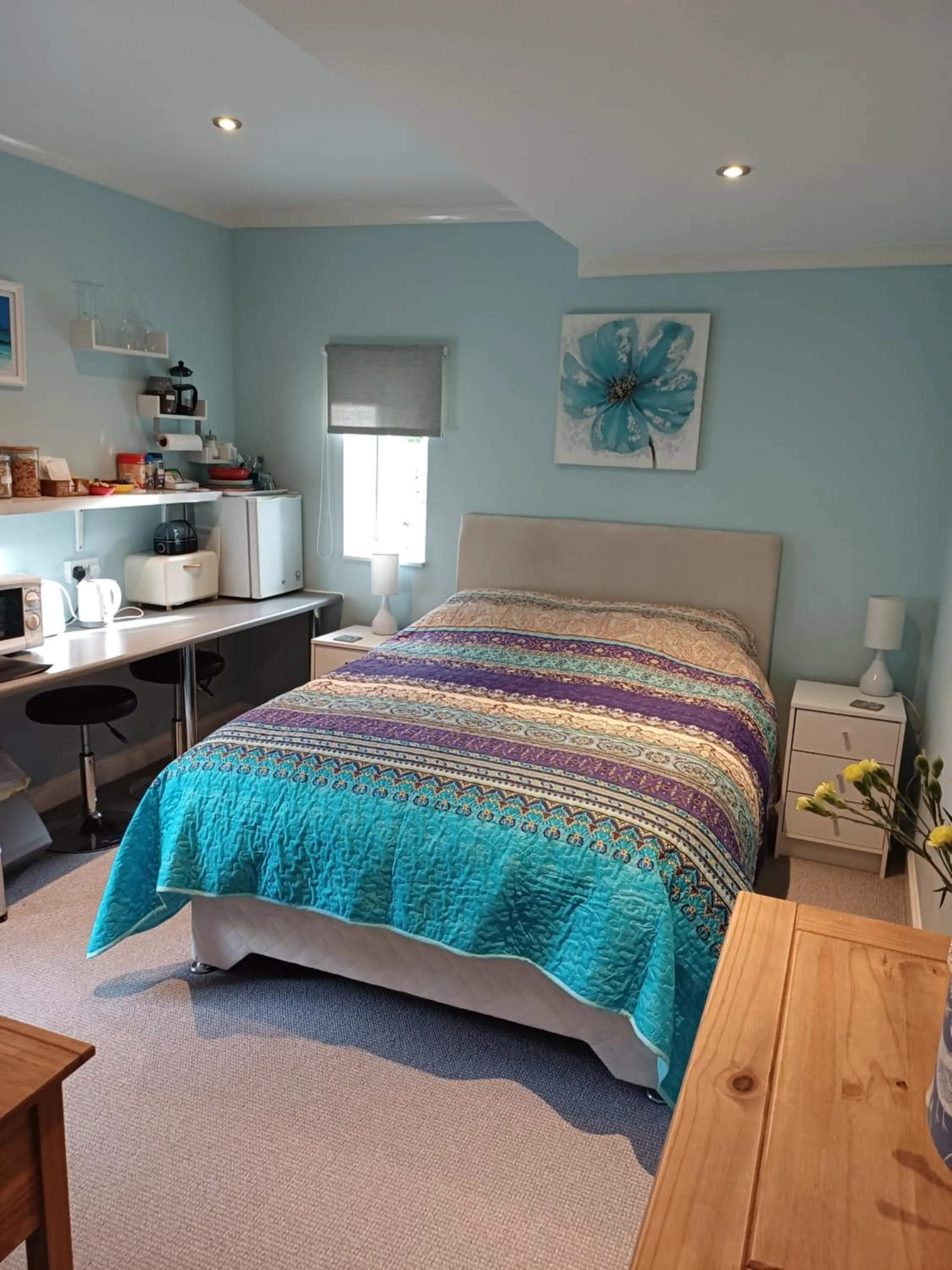 Bed in Santi Bhavana Bed & Breakfast