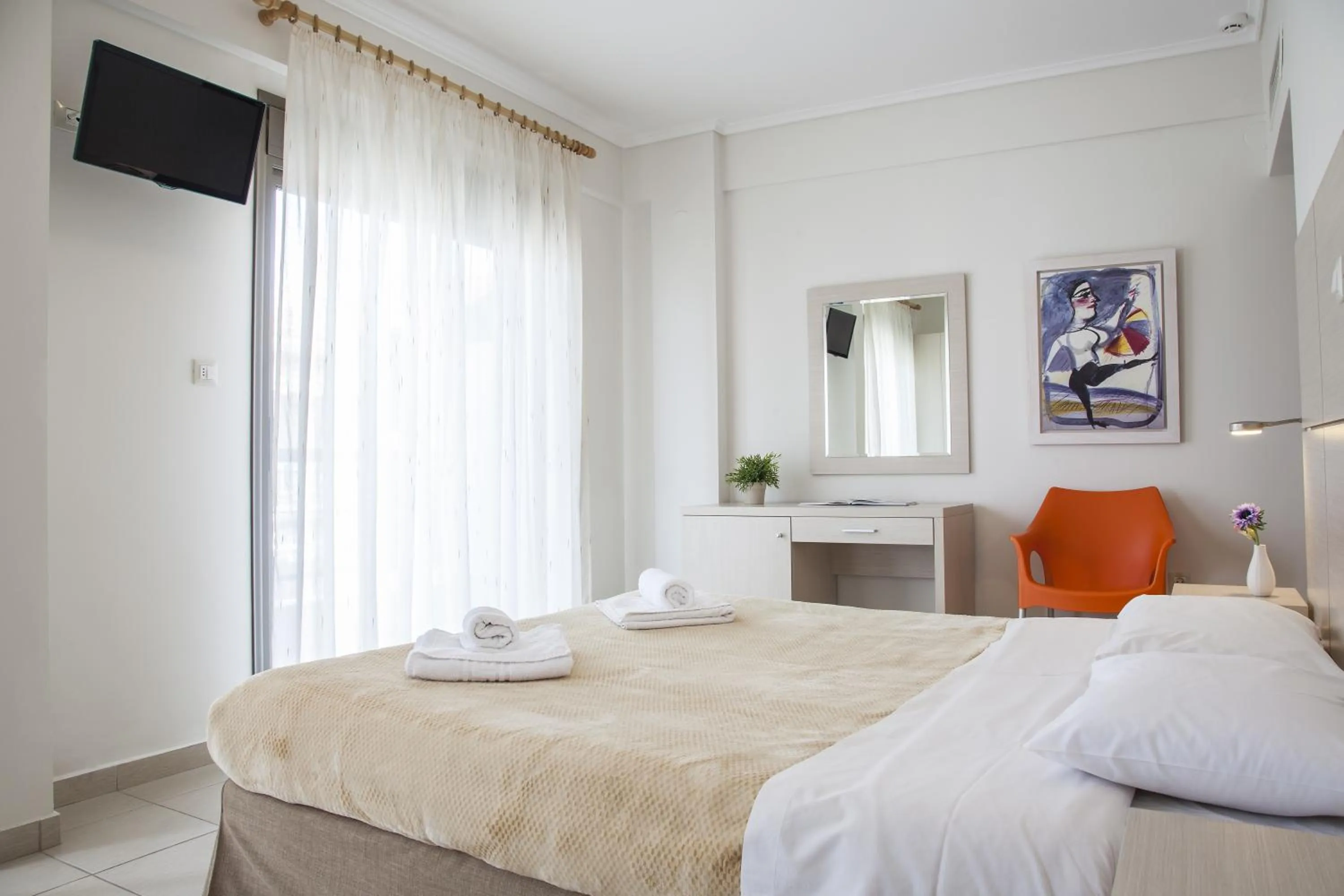 Bedroom, Bed in Hotel Mavridis