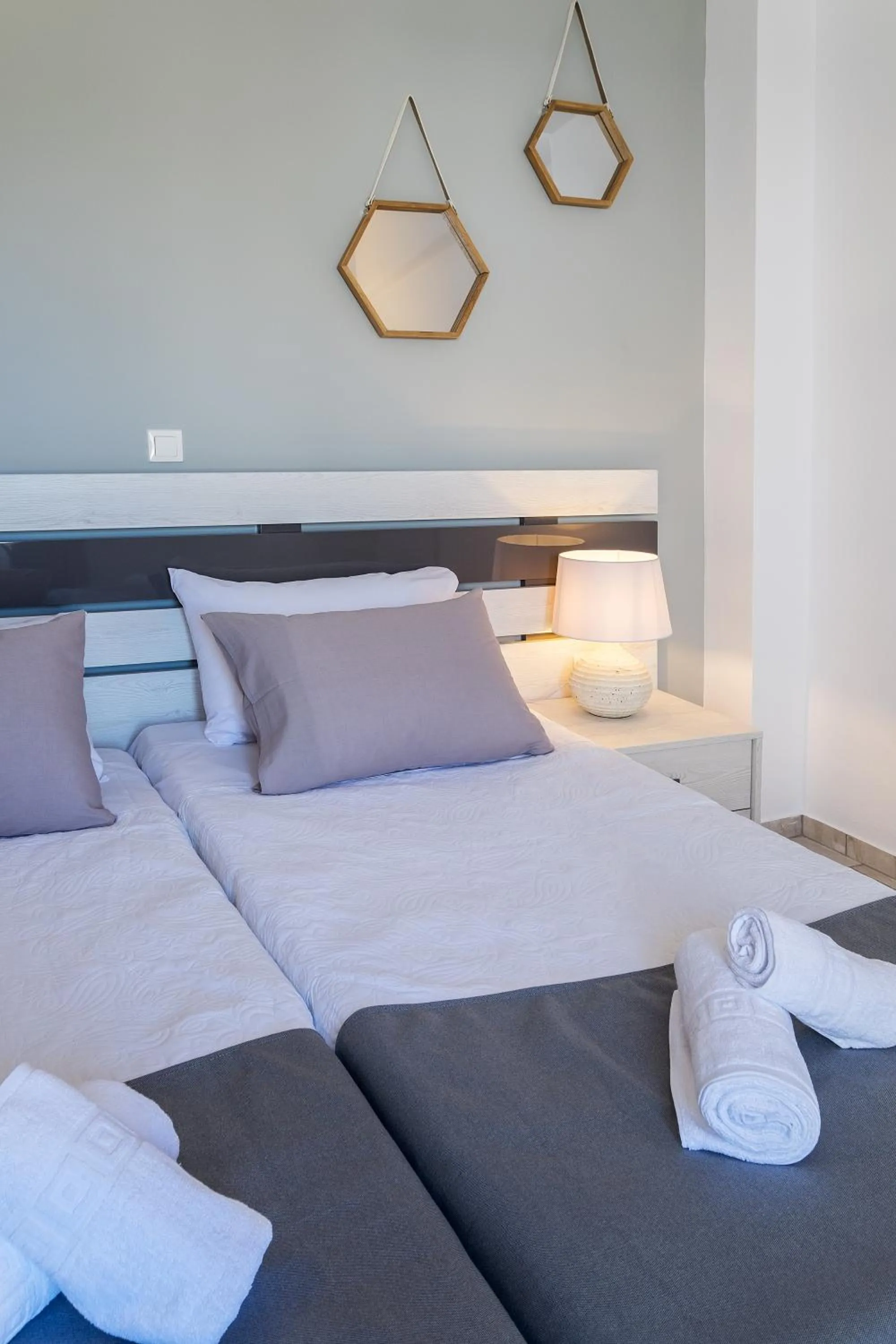 Bed in Paros Villas Nereids