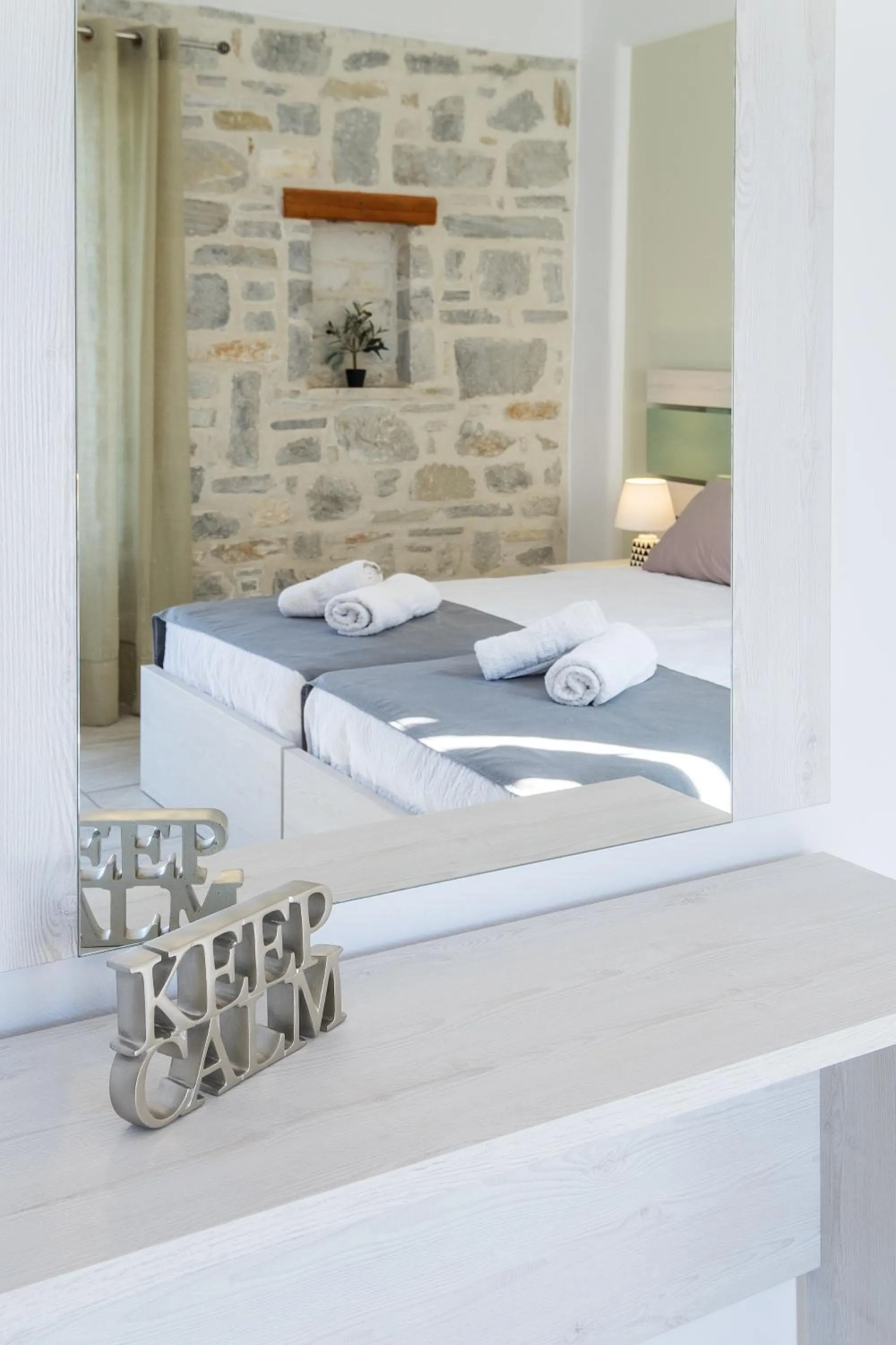 Bed in Paros Villas Nereids