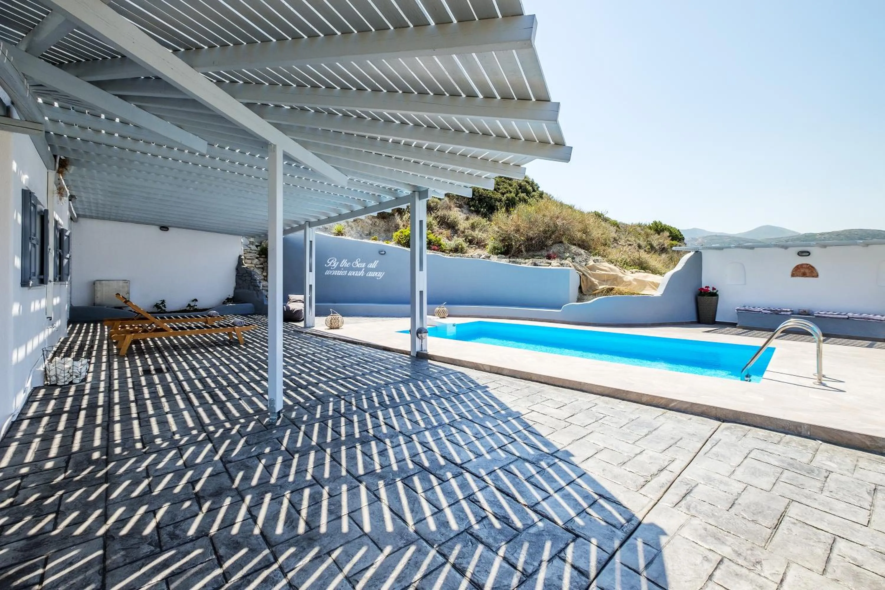 Bed in Paros Villas Nereids
