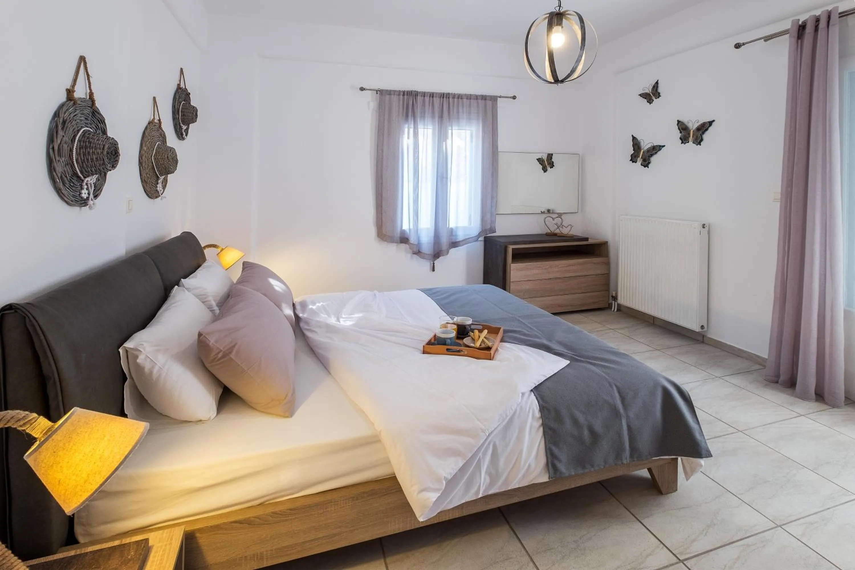 Bed in Paros Villas Nereids