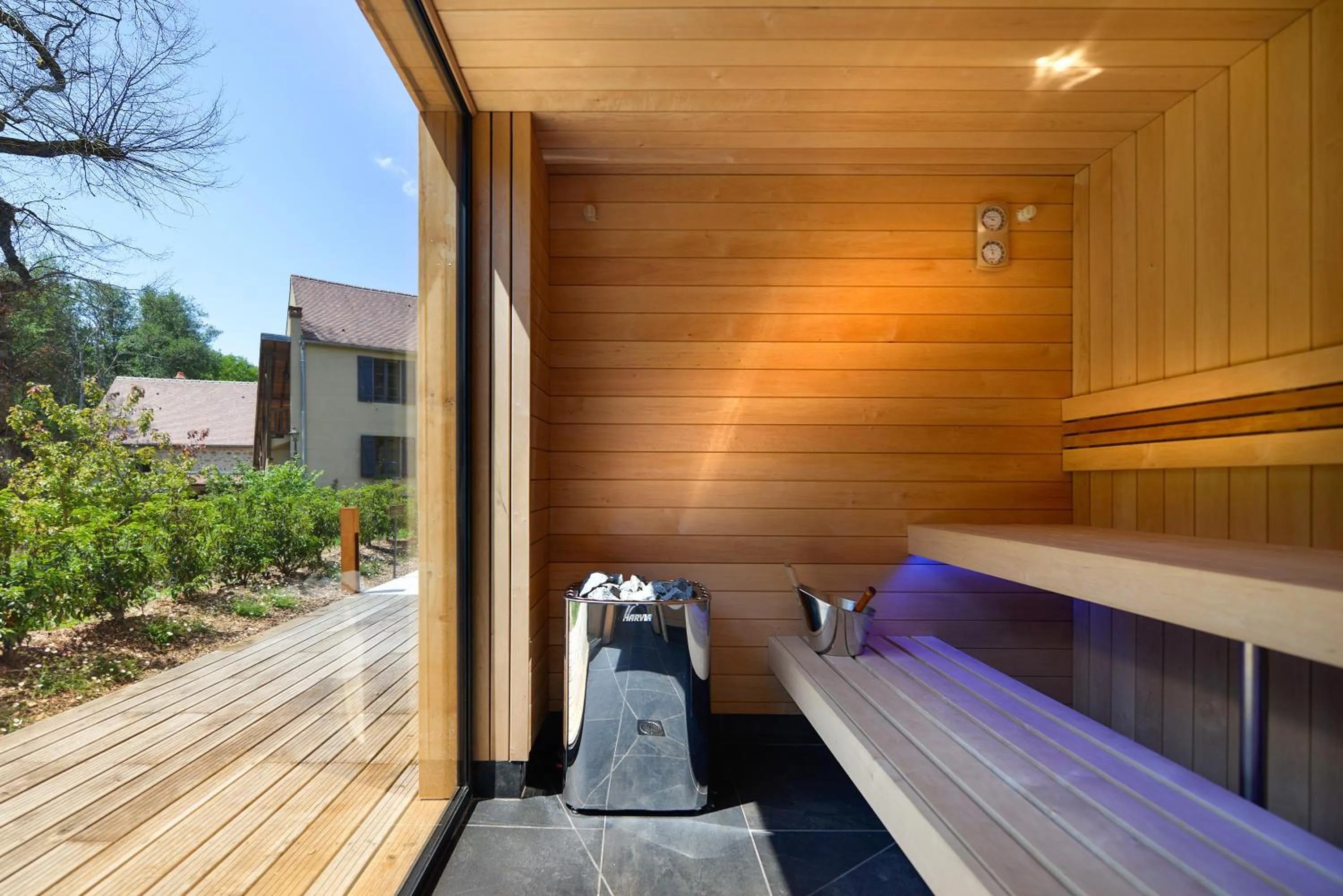 Sauna in Demeures et Châteaux Moulin des Templiers Hôtel & SPA