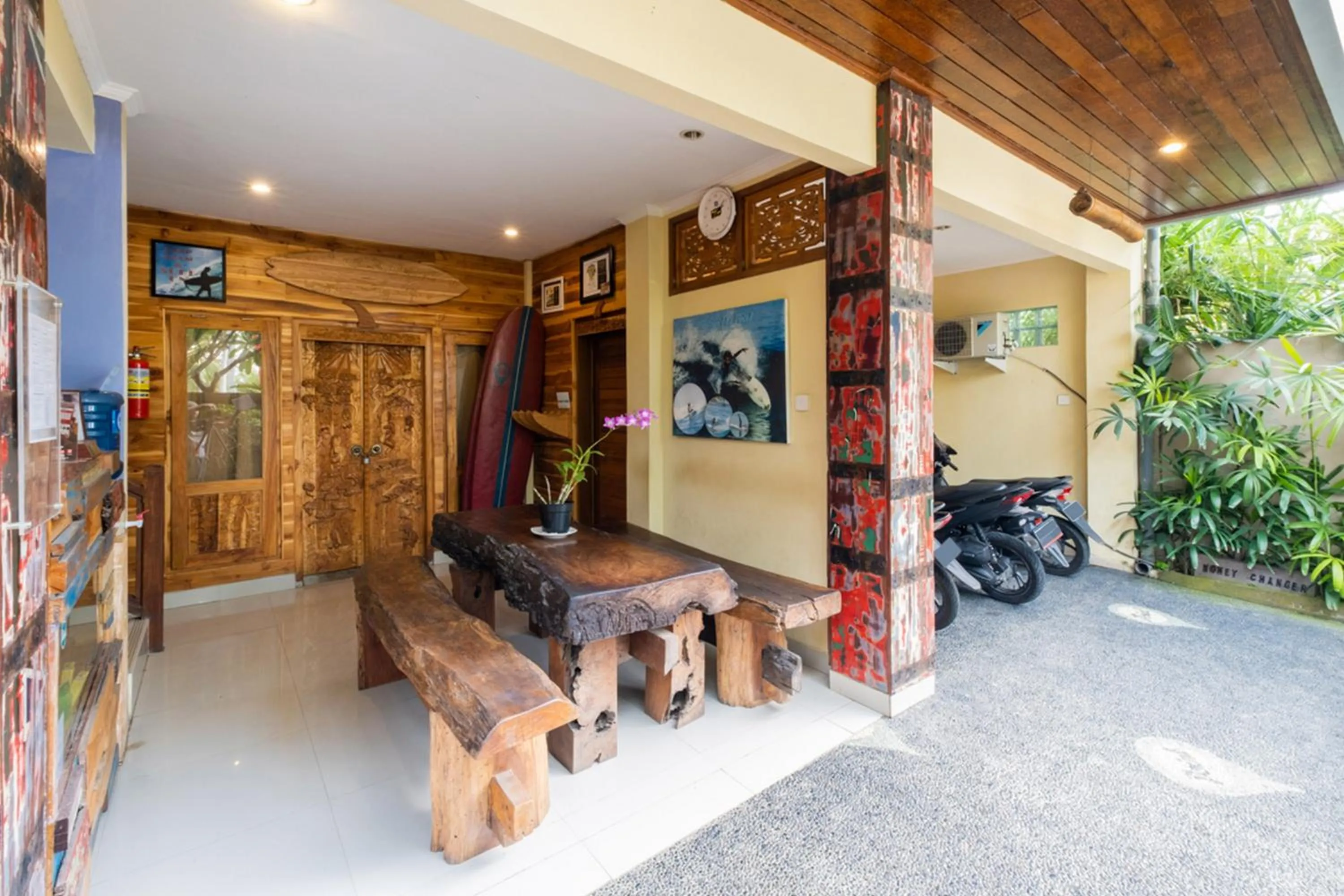 Seating area in The point surfcamp Bali