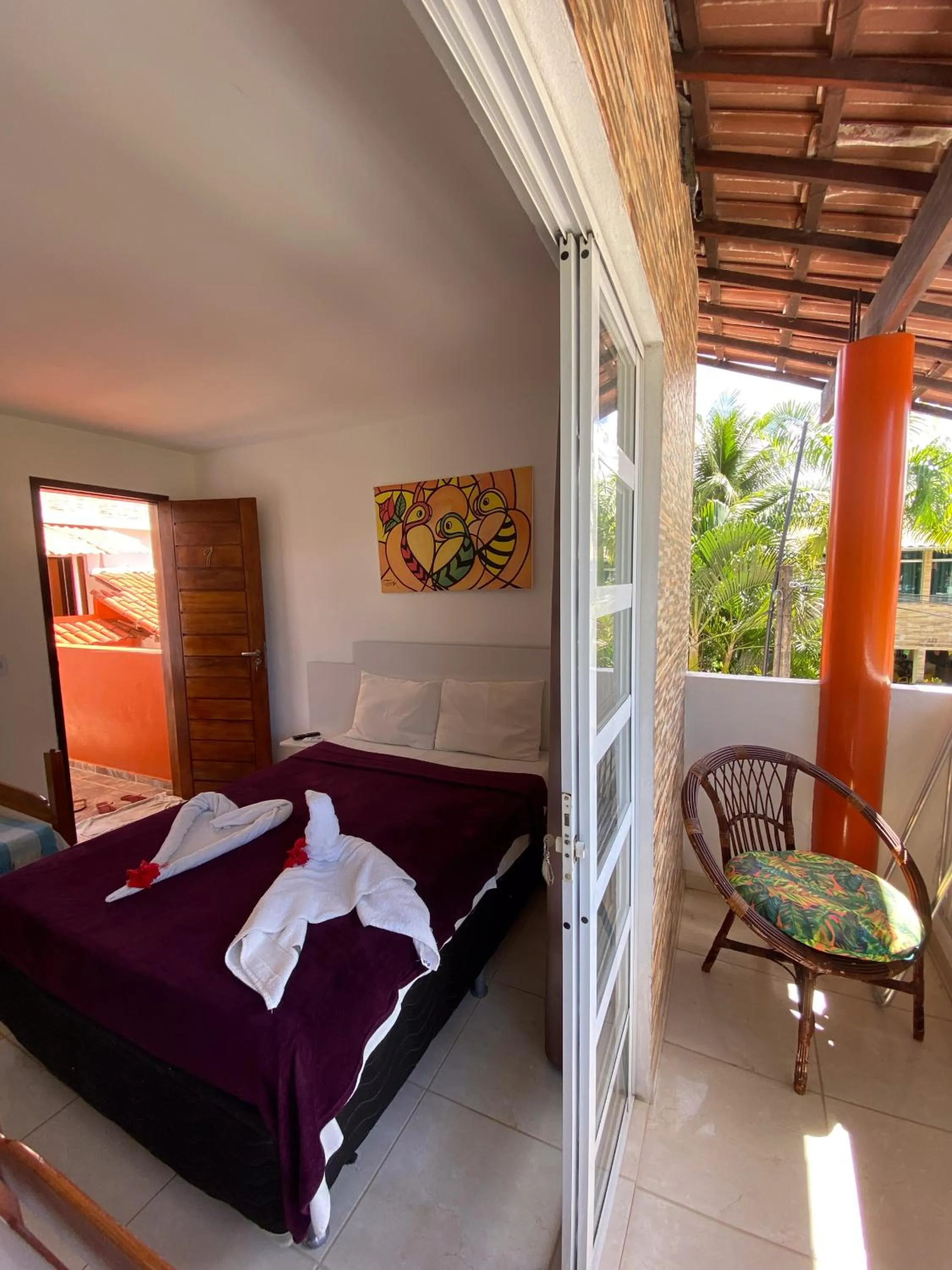 Balcony/Terrace, Bed in Pousada Porto de Amigos