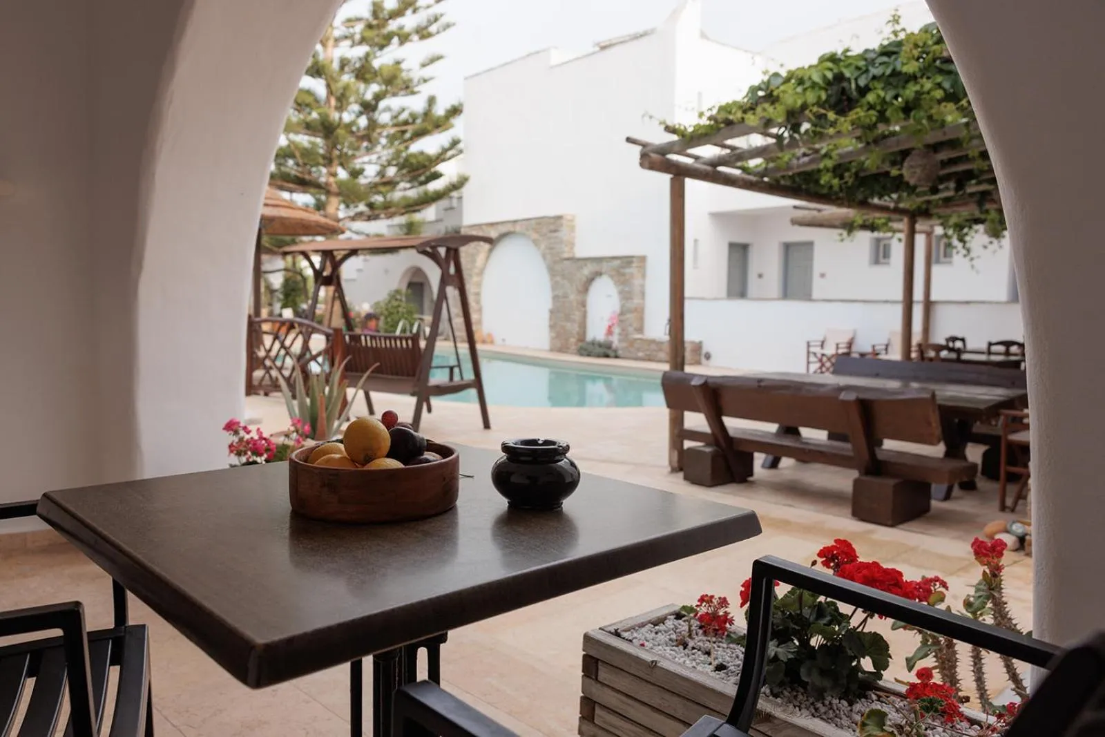 Pool view in Anemomilos Beach hotel