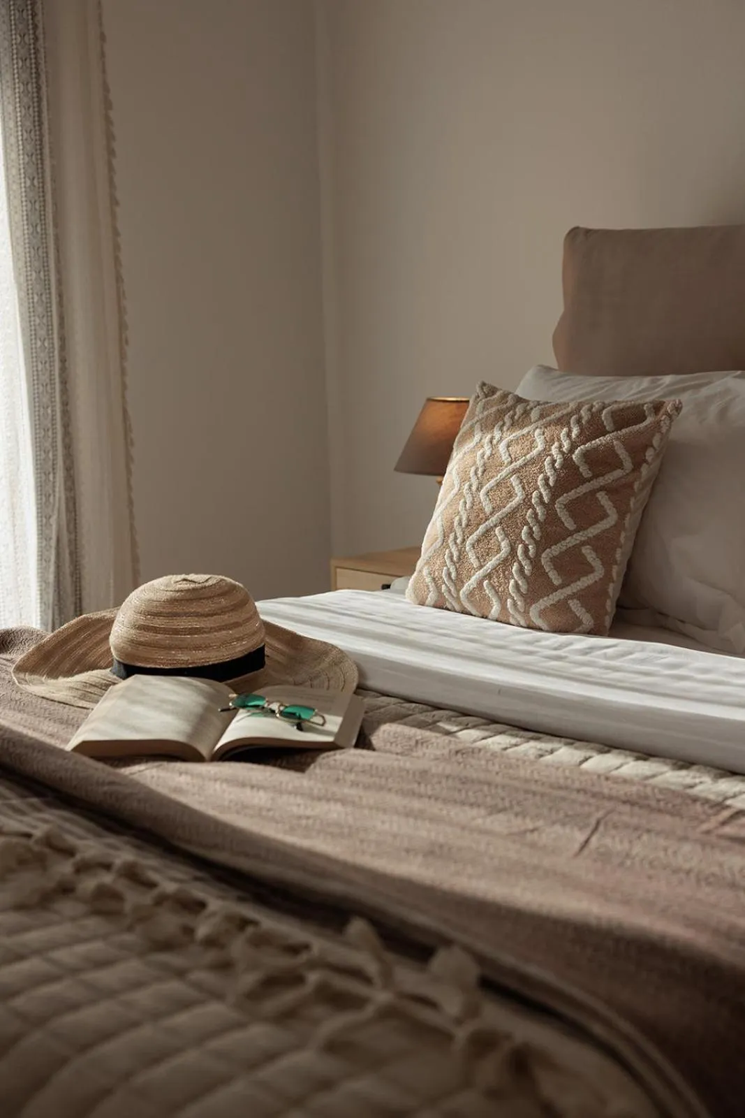 Bed in Anemomilos Beach hotel