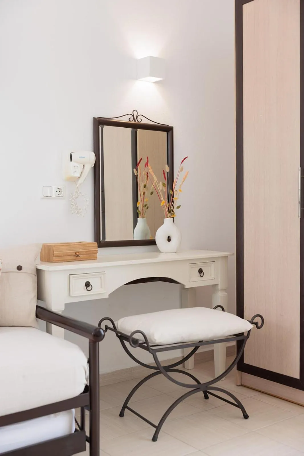 Seating area, Bed in Anemomilos Beach hotel