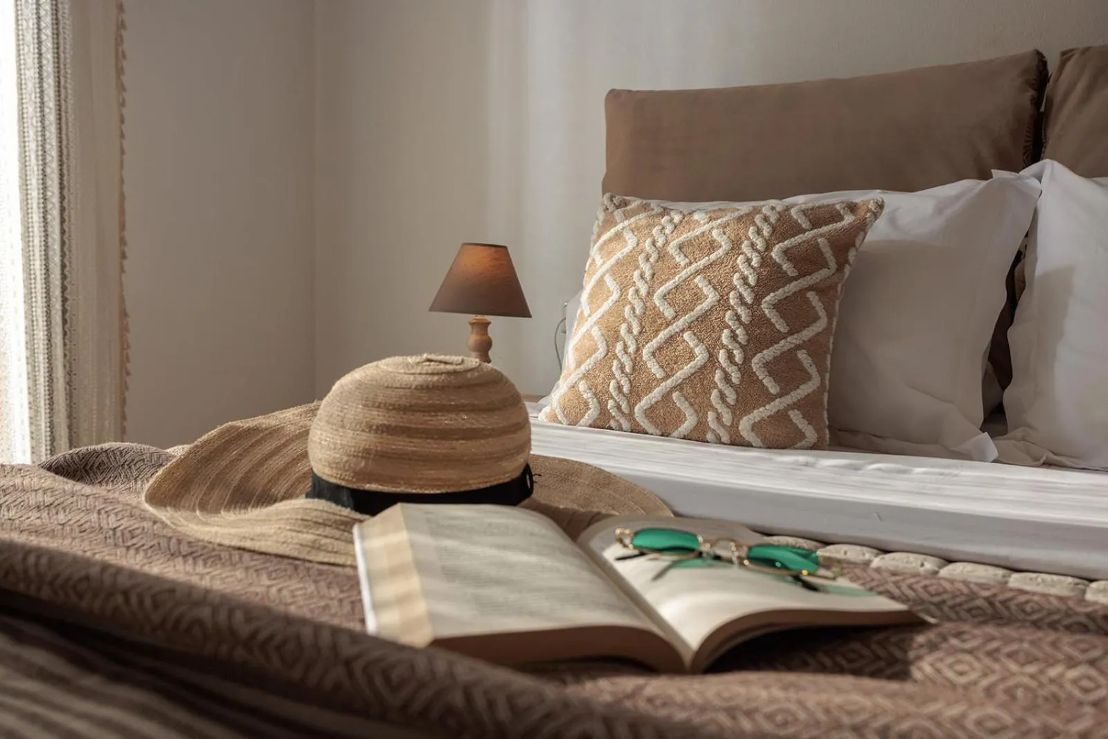 Bed in Anemomilos Beach hotel