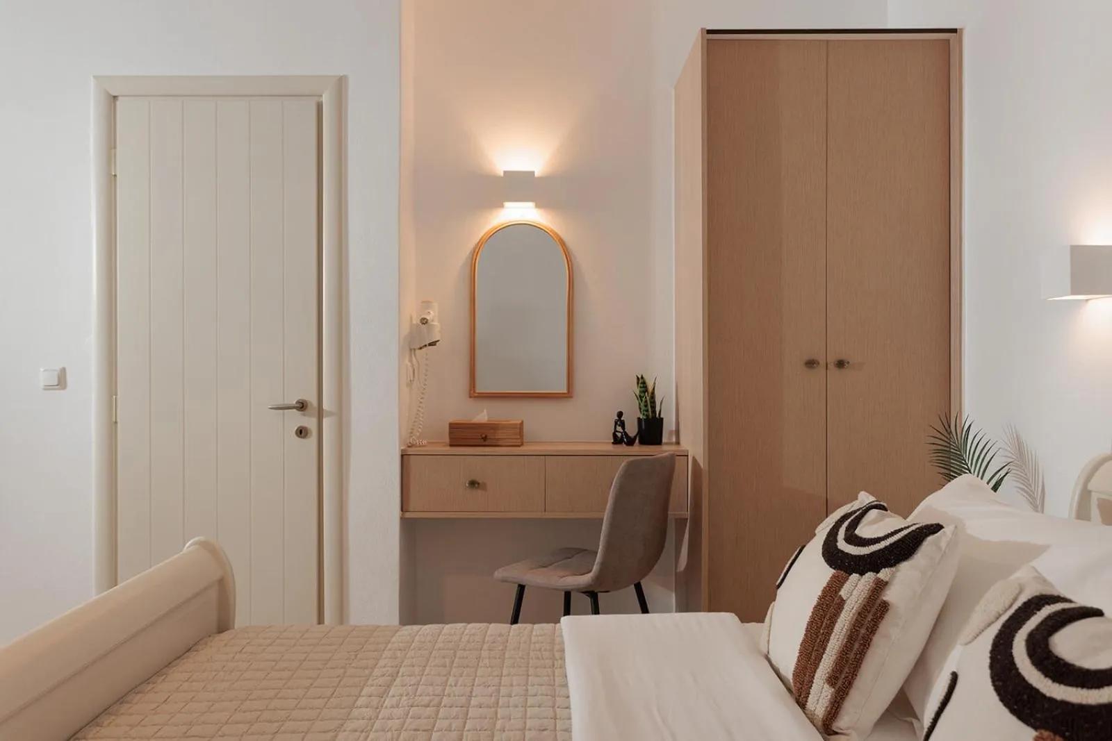 Bed in Anemomilos Beach hotel