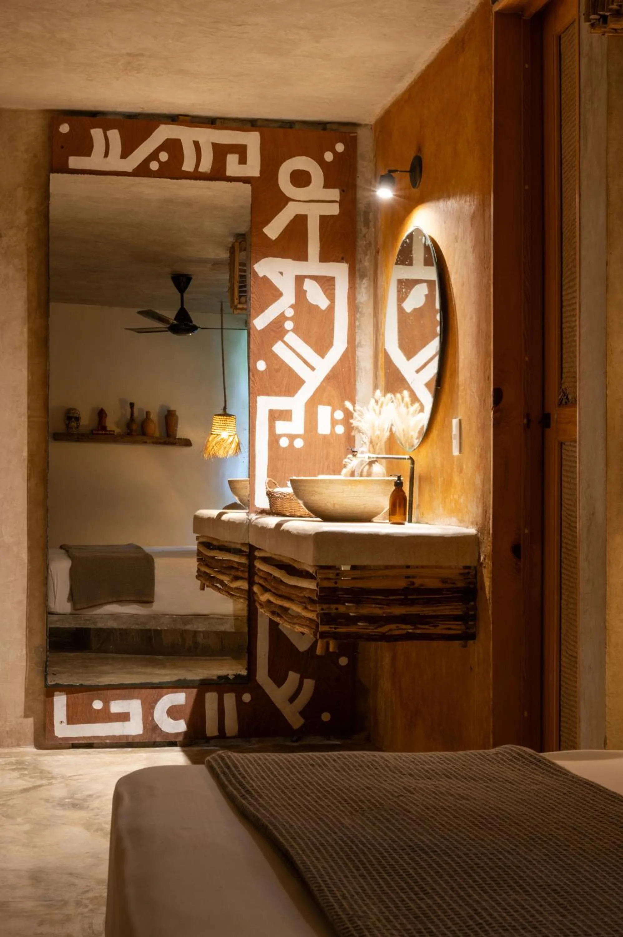 Bathroom, Bed in Casa Coyote Tulum