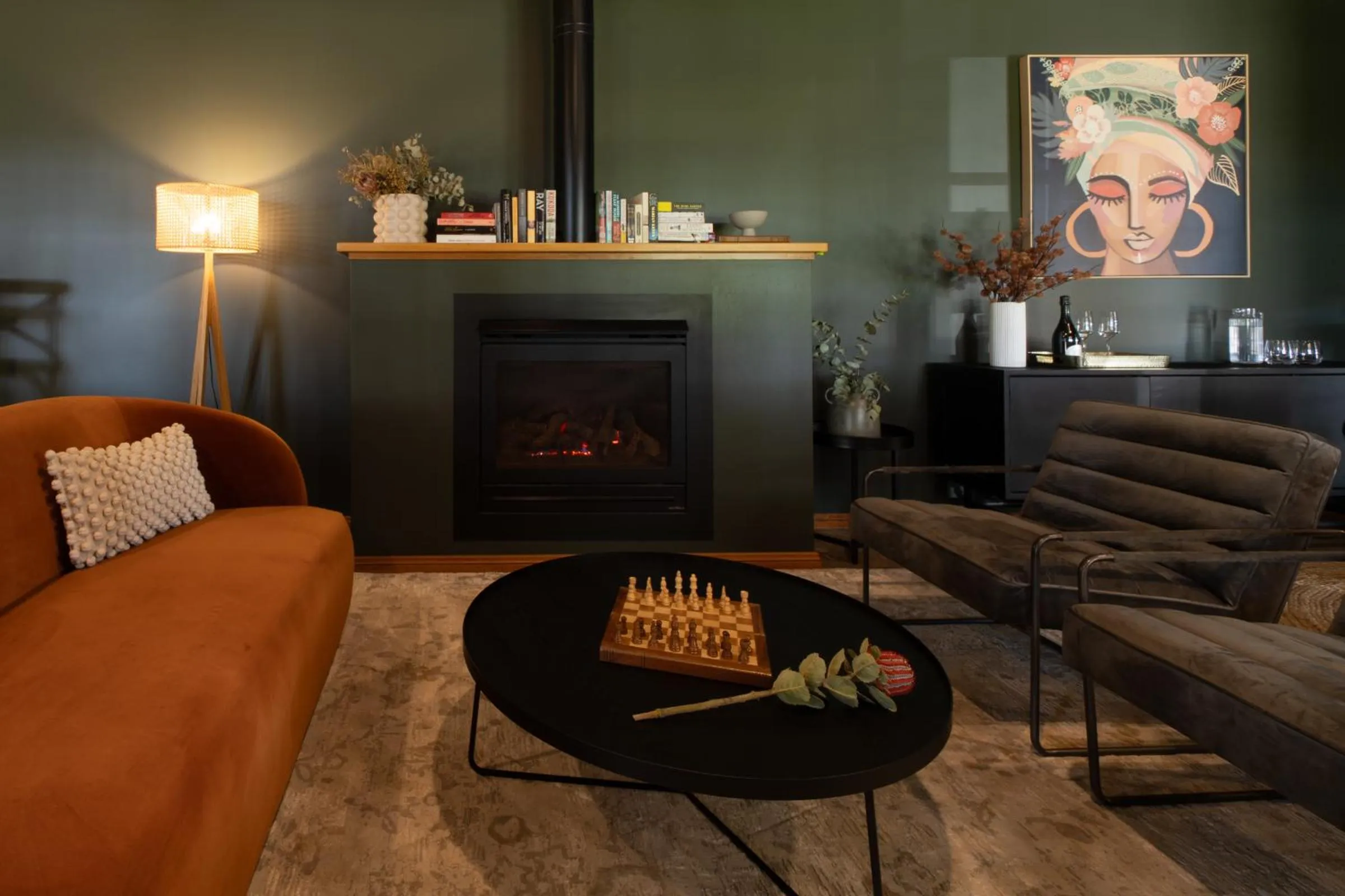 Seating area in Hermitage Lodge