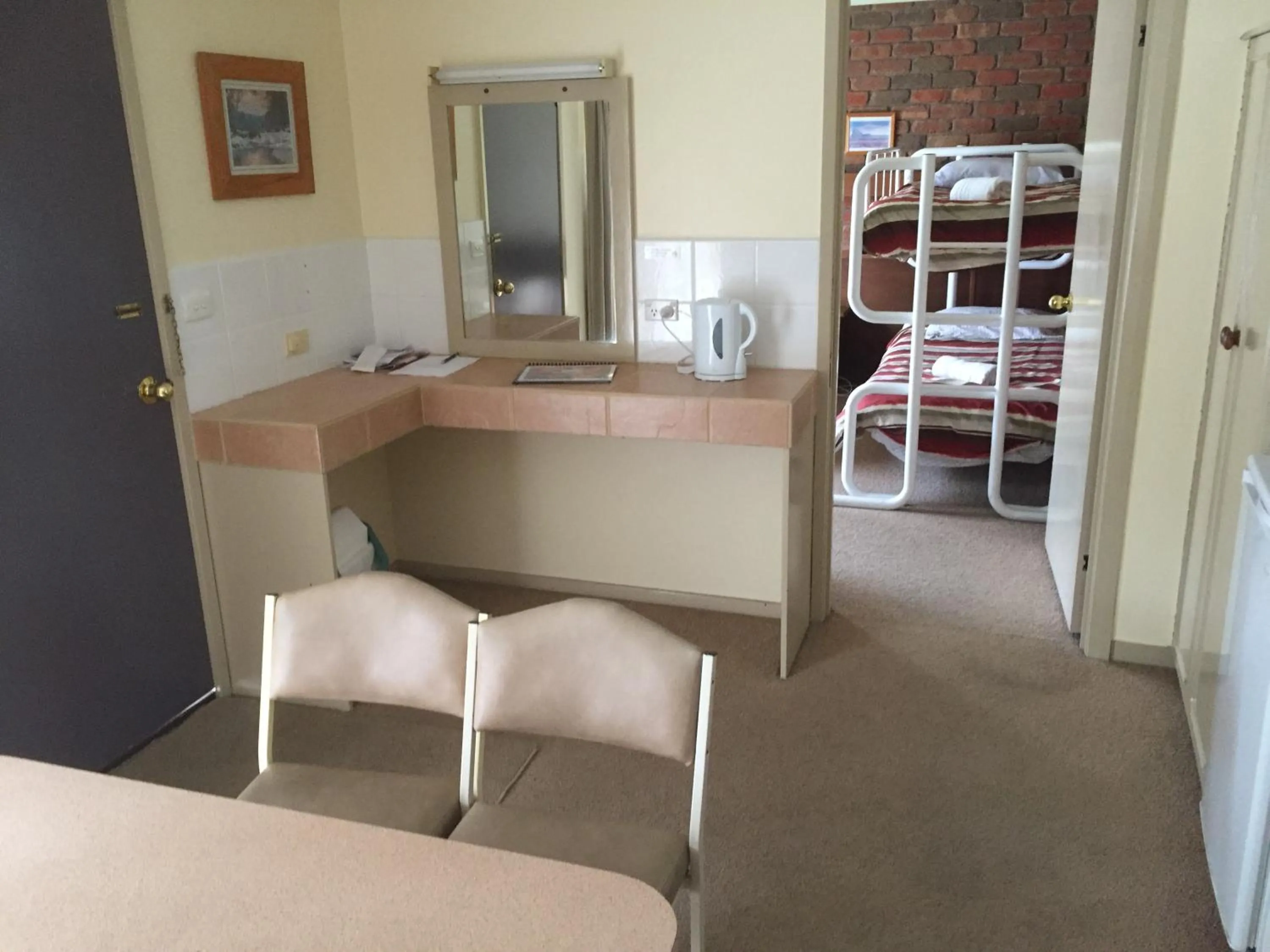 Decorative detail, Bed in Woodmans Hill Motel