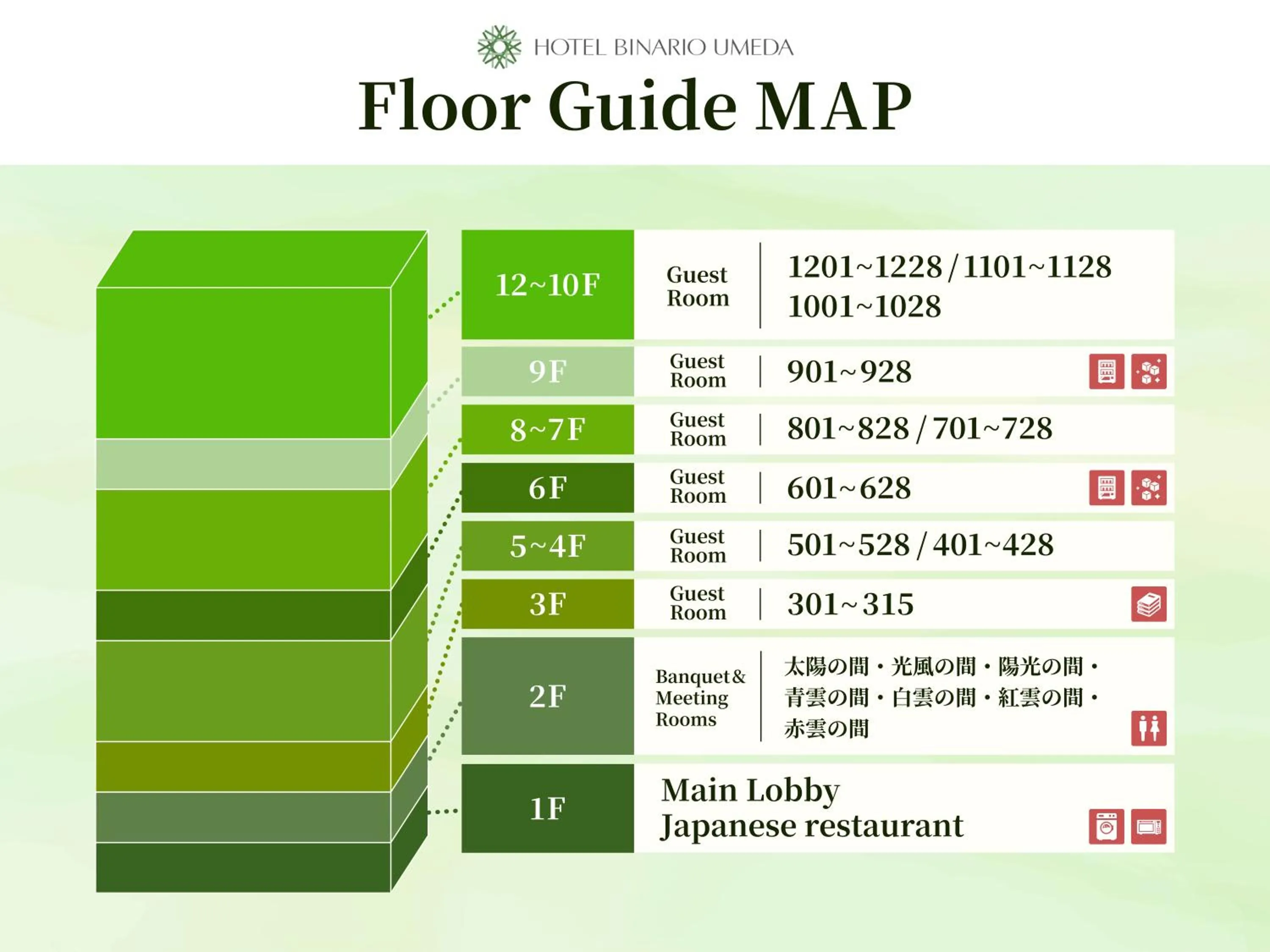 Floor plan in Hotel Binario Umeda