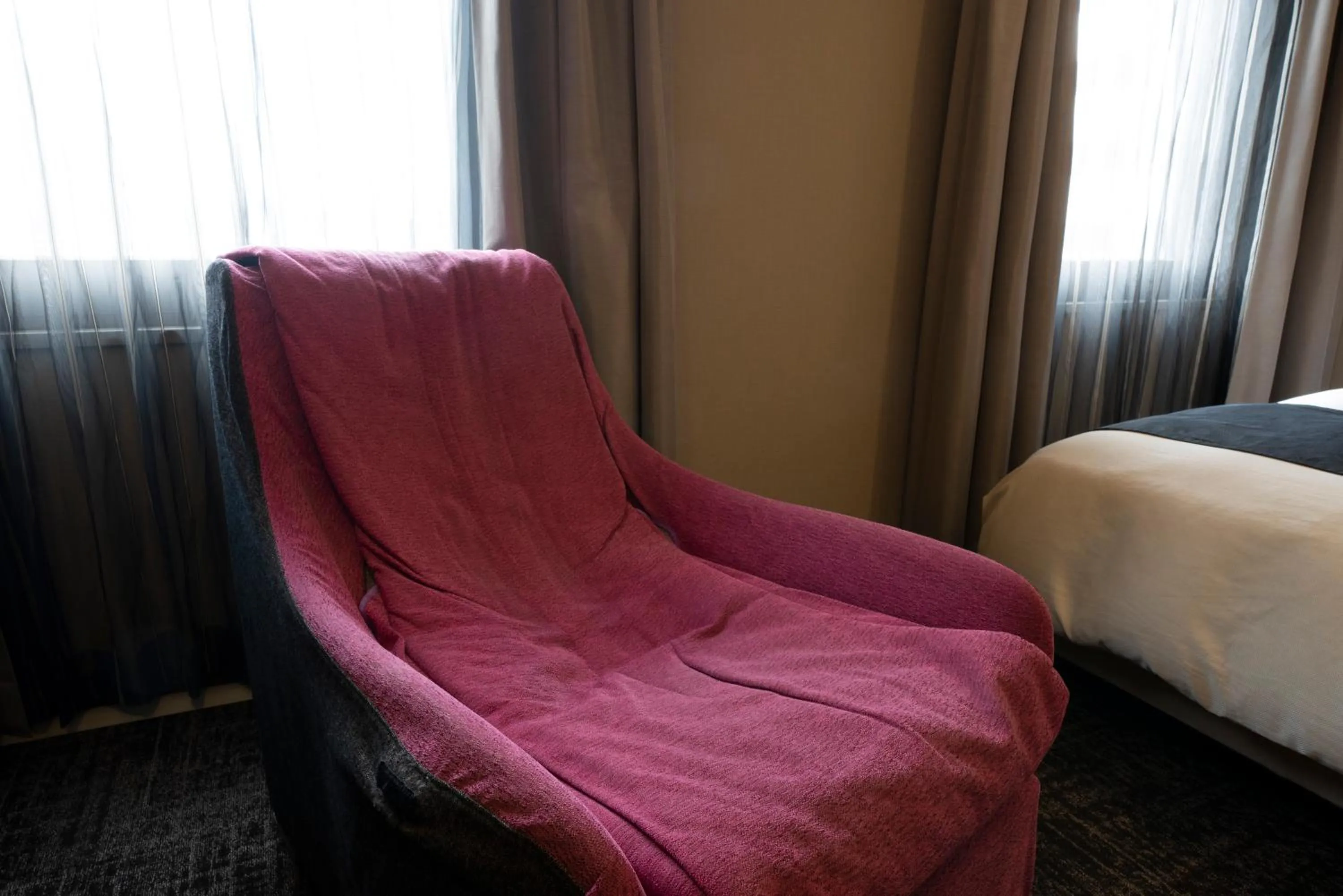 furniture, Bed in Hotel Binario Umeda